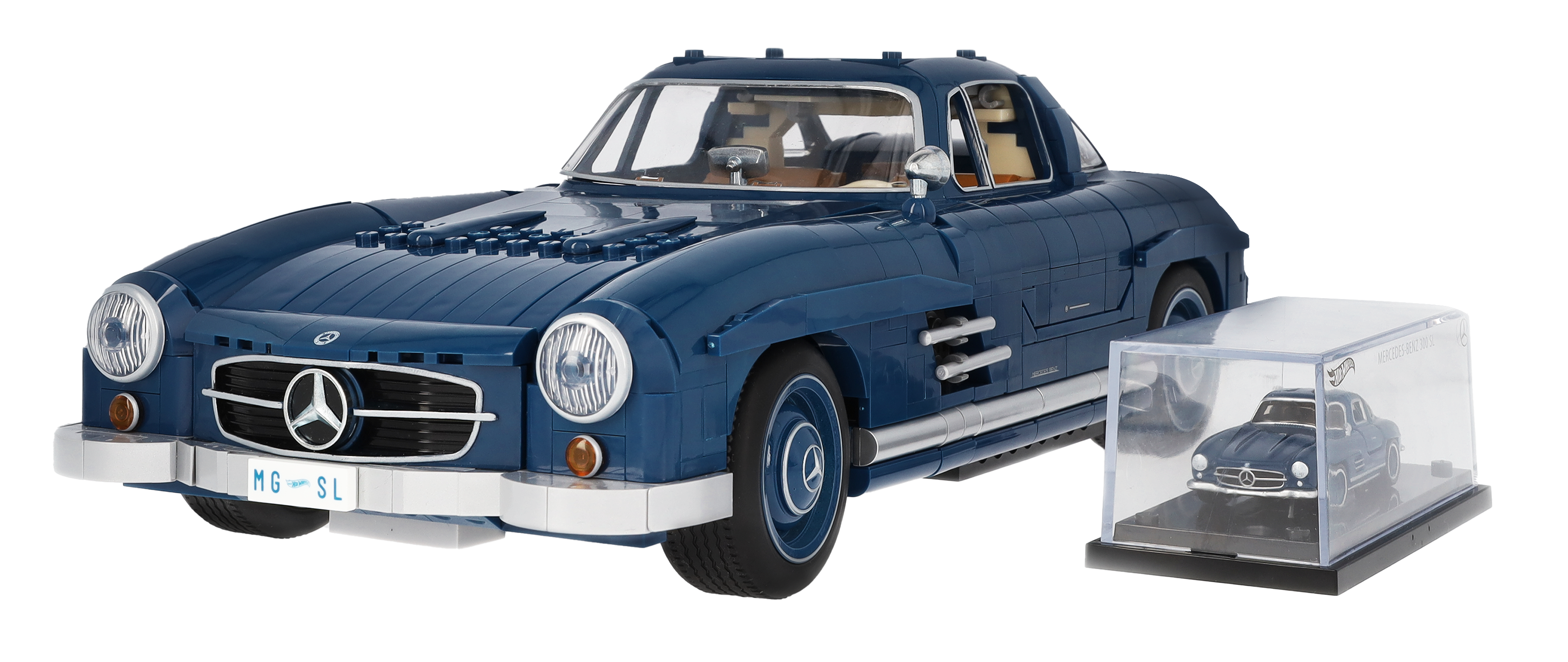 300 SL W 198 (1954-1957), Klemmbaustein Modell - blau, Mattel, 1:12