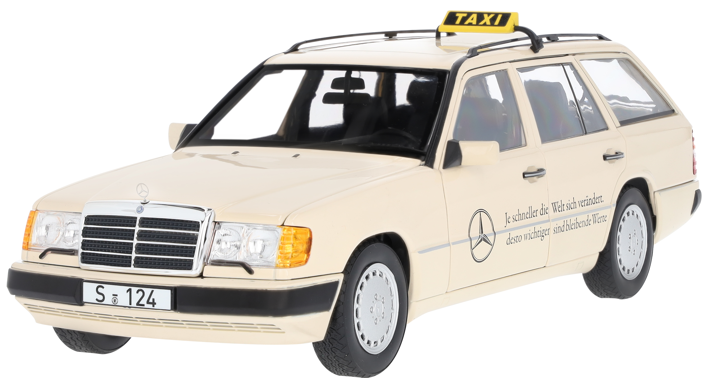 300 D S 124 (1989-1993), T-Modell, Taxi - hellelfenbein, Norev, 1:18