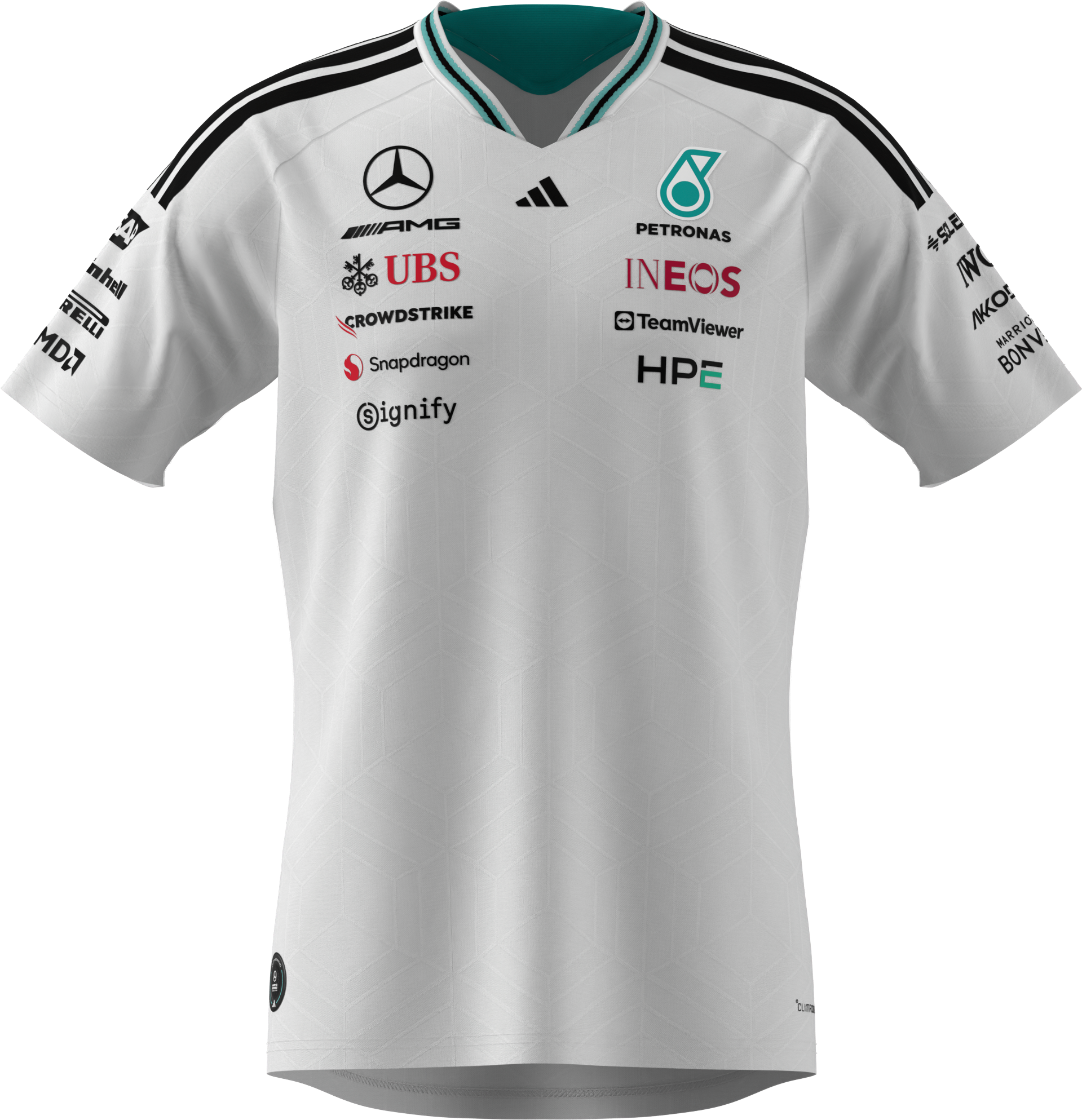 T-Shirt Herren, Fahrer Authentic, Mercedes-AMG F1 - weiß, XL