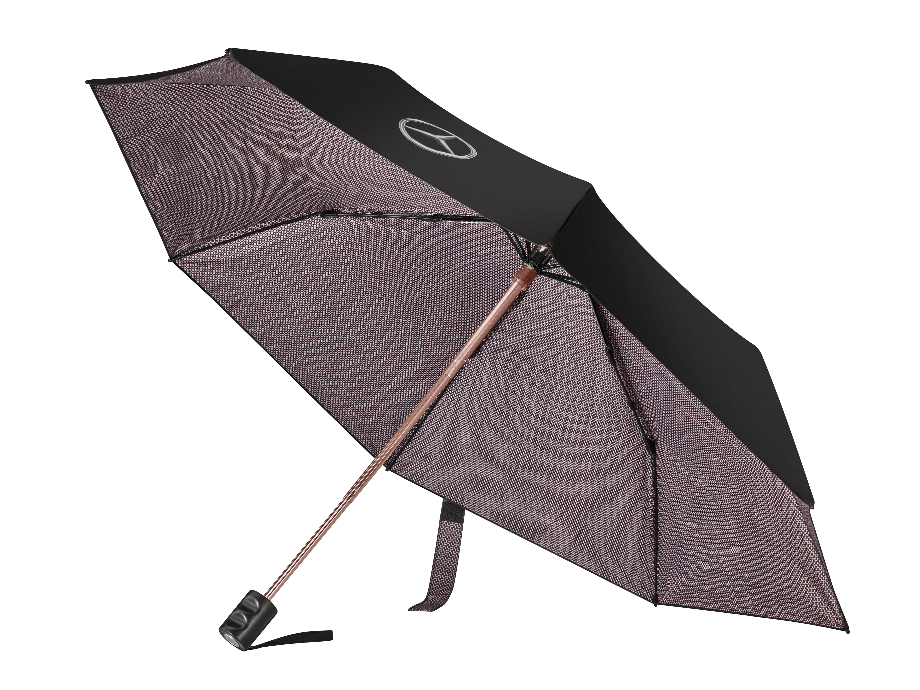 Taschenschirm - schwarz / roségold, Polyester