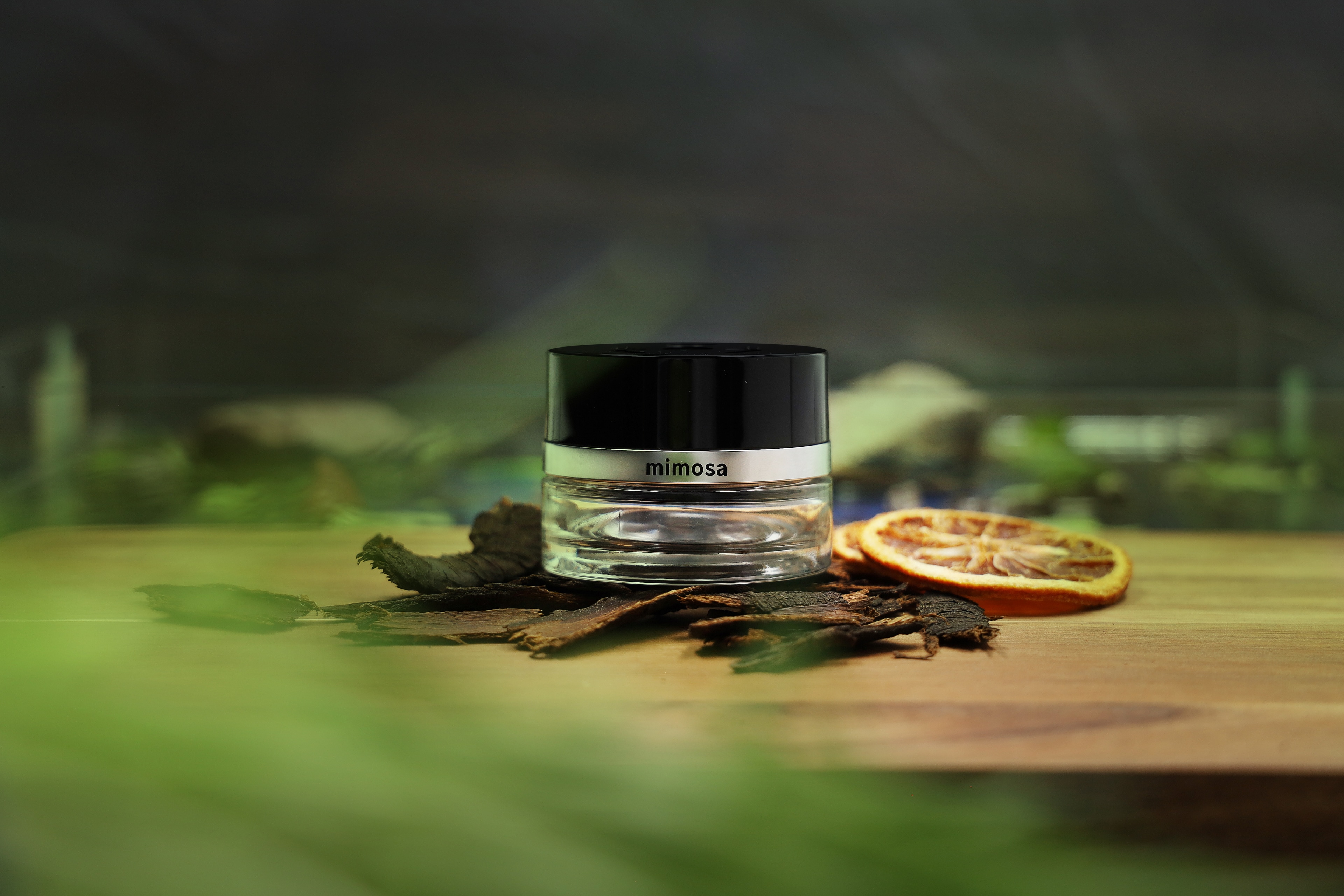 Flakon, No. 6 MOOD mimosa - transparent / schwarz, Glas, 15 ml