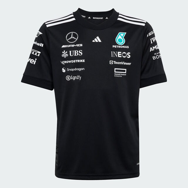 T-Shirt Kinder, Fahrer, Mercedes-AMG F1 - schwarz, 176