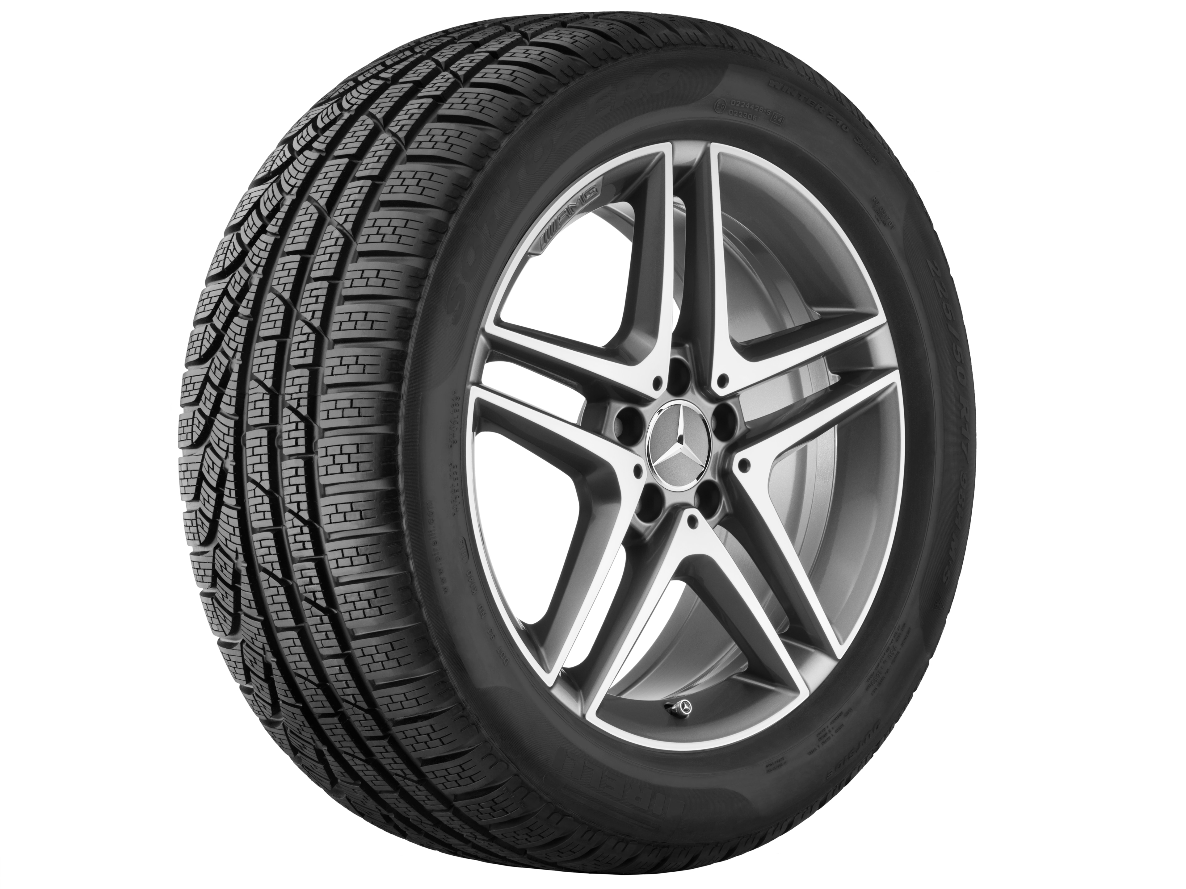 AMG 5-Doppelspeichen-Rad, 45,7 cm (18 Zoll) - 8 J x 18 ET 48, titangrau, glanzgedreht