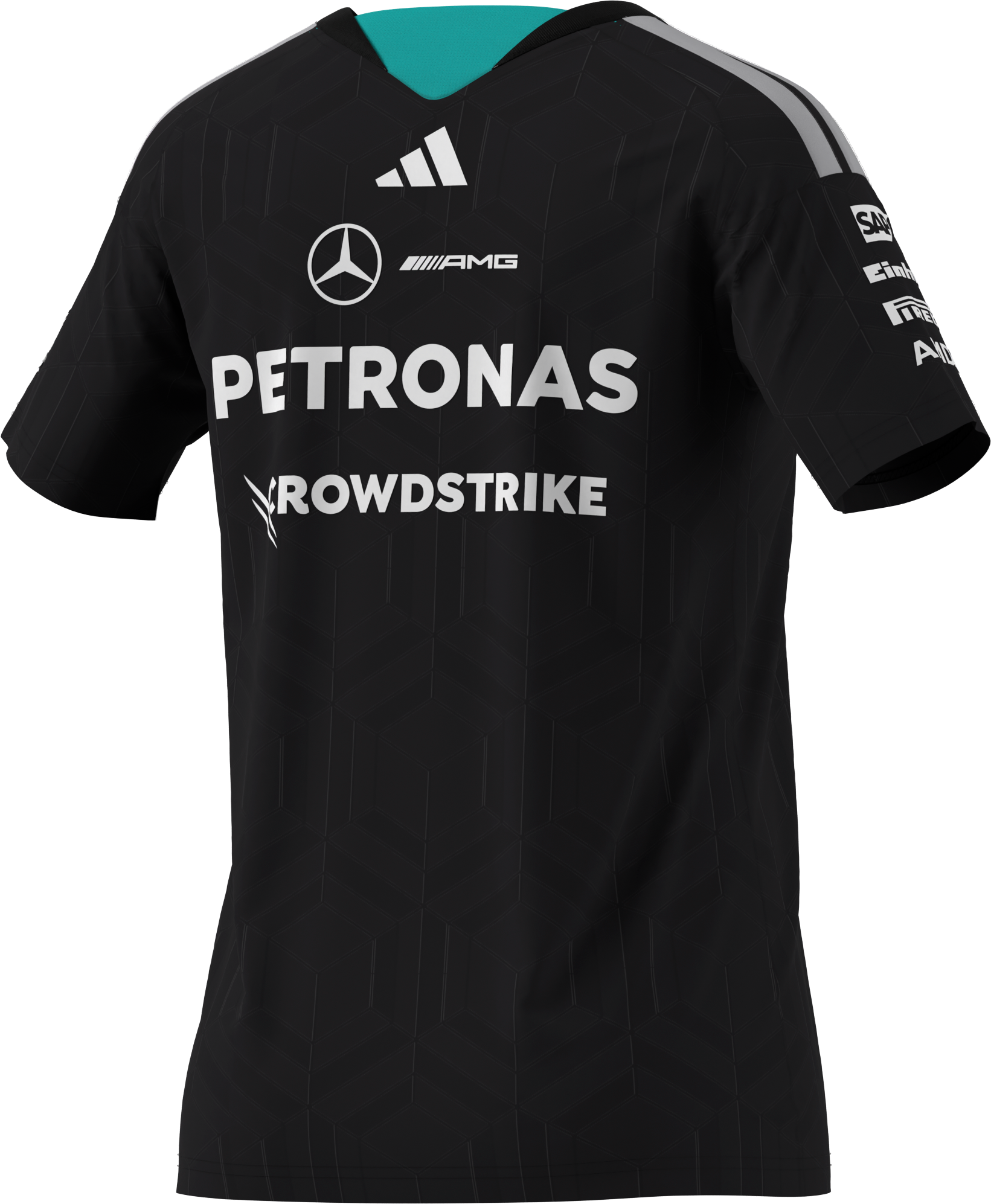 T-Shirt Damen, Fahrer, Mercedes-AMG F1 - schwarz, L