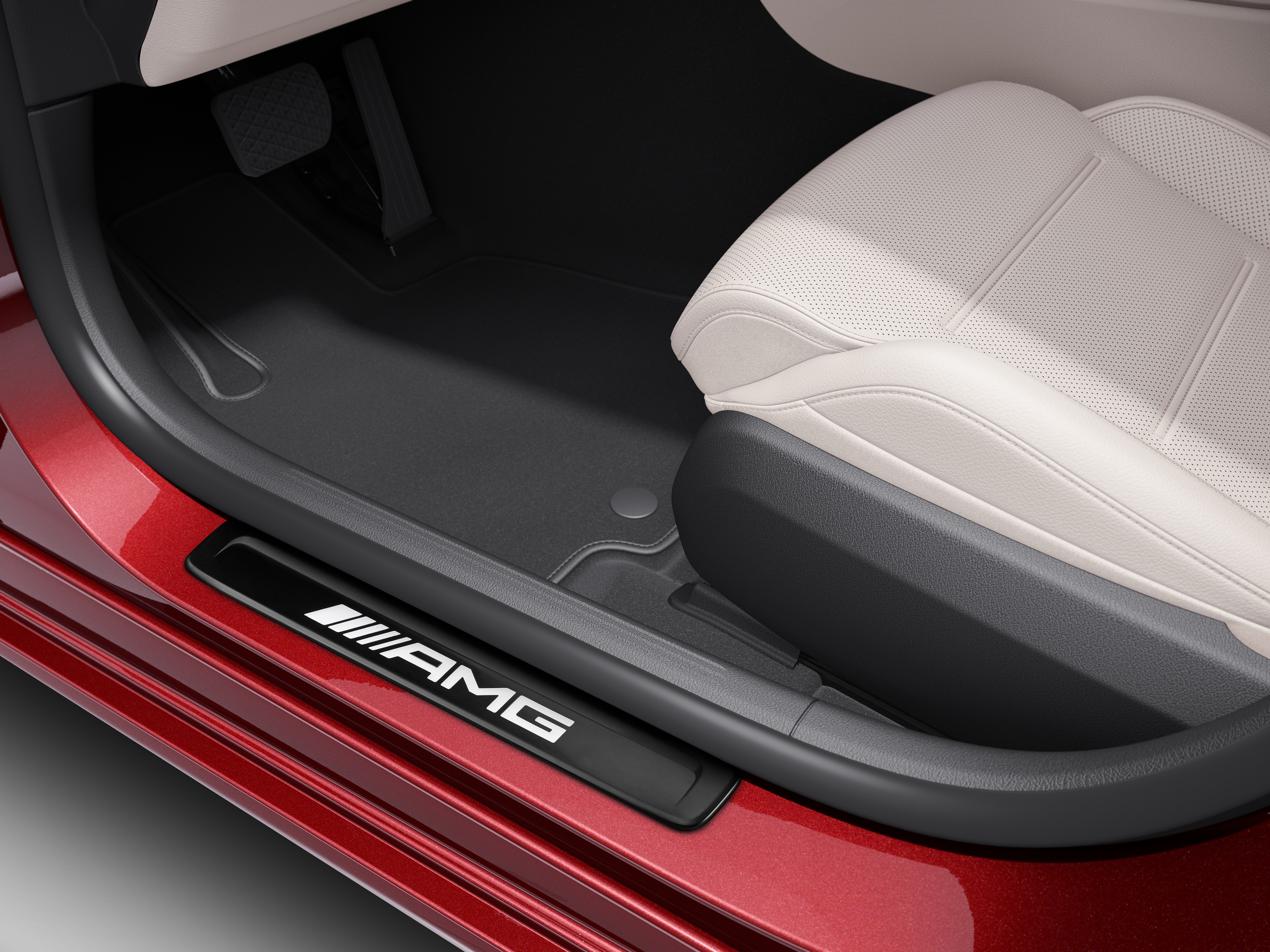 Wechselcover für beleuchtete Einstiegsleiste, AMG, vorne, 2-fach - Edelstahl, schwarz / weiß