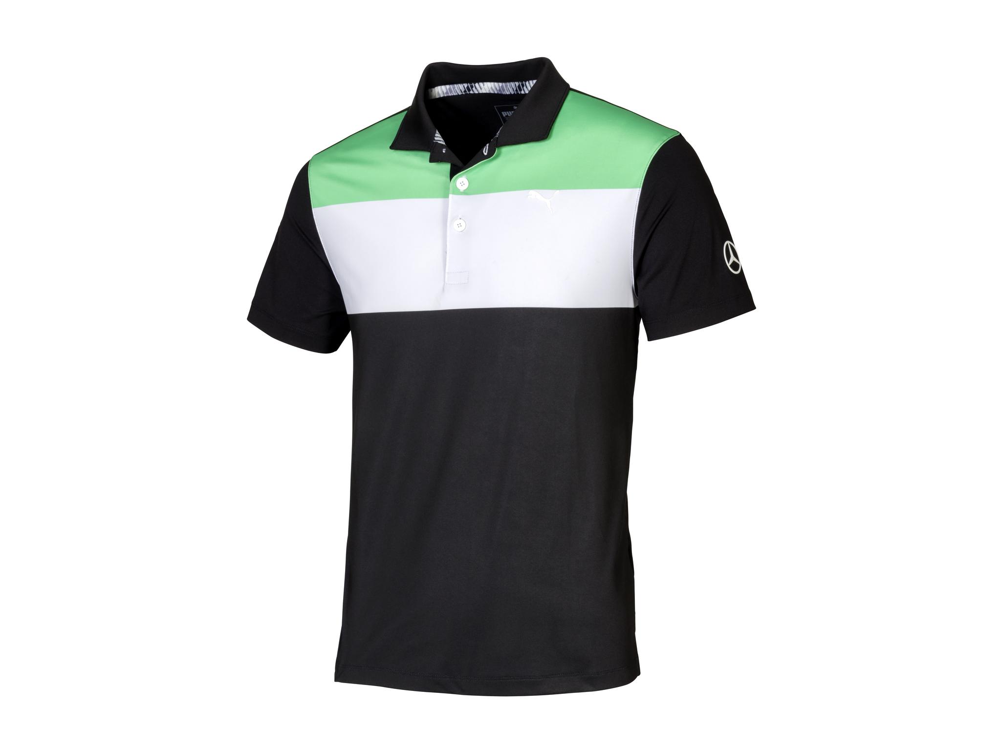 Golf-Poloshirt Kinder - grün / schwarz / weiß, 164, PUMA