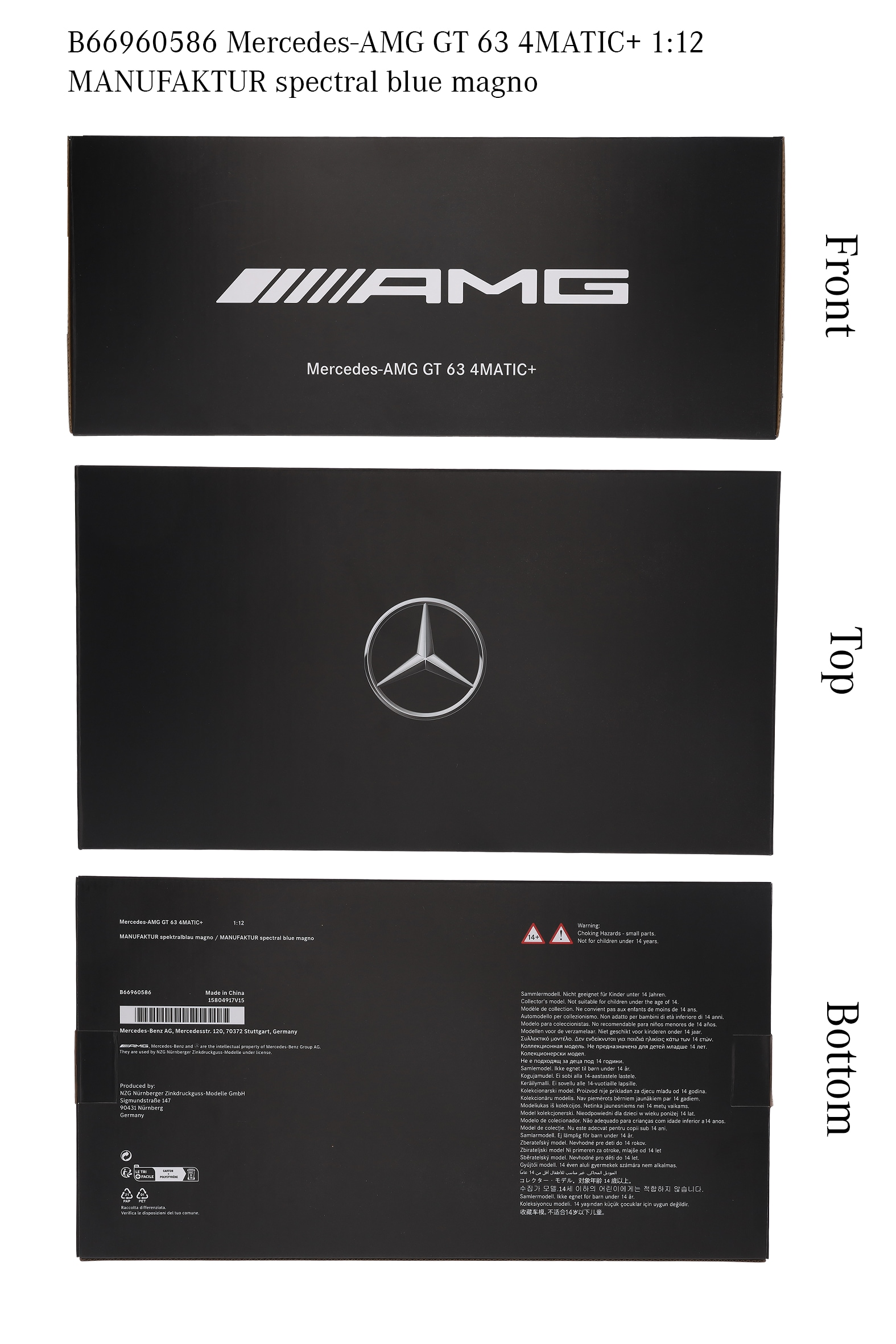 Mercedes-AMG GT 63 4MATIC+ - MANUFAKTUR spektralblau magno, NZG, 1:12