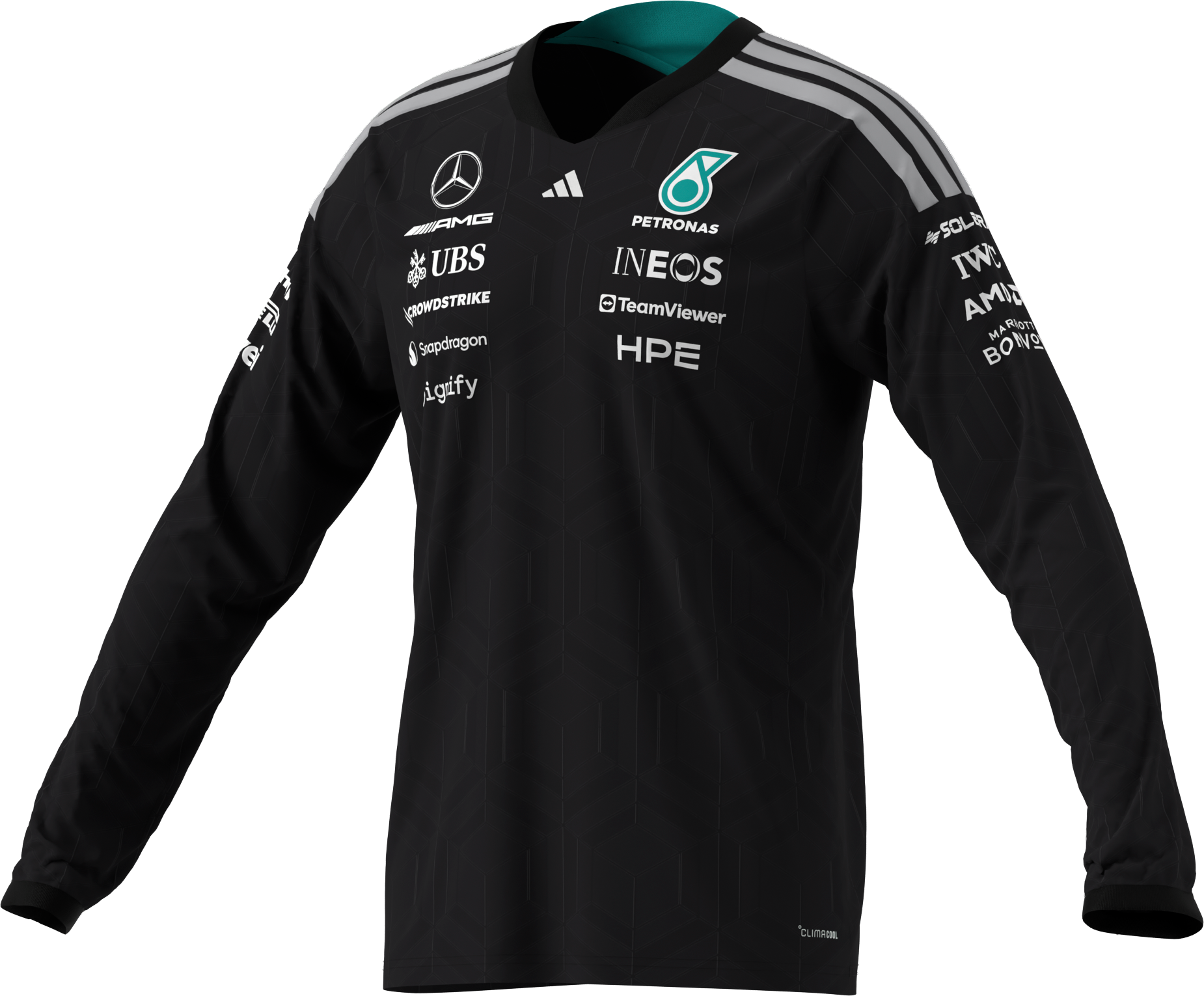 Longsleeve Herren, Fahrer, Mercedes-AMG F1 - schwarz, XS