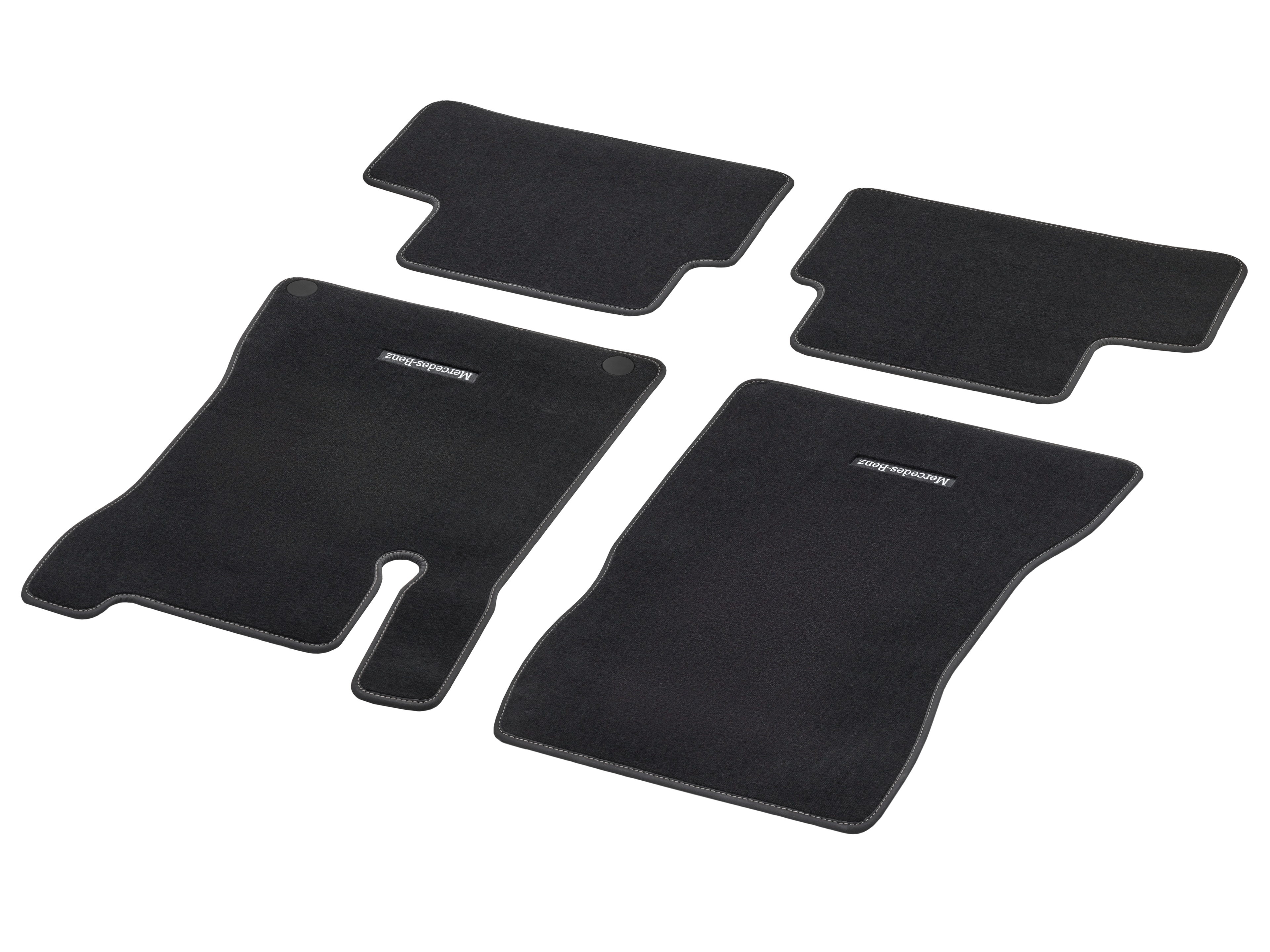 Veloursmatten, CLASSIC, Satz, 4-teilig, Ziernaht alpakagrau - RL, schwarz
