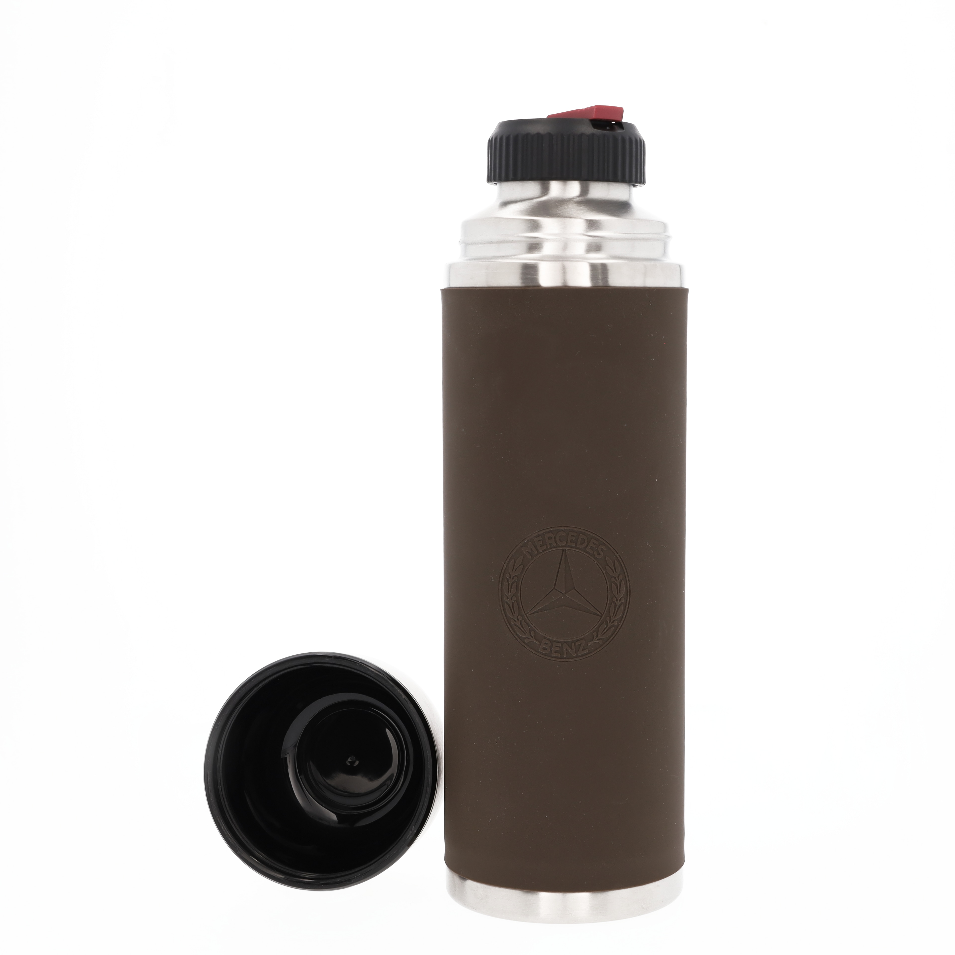 Isolierflasche - braun, Edelstahl / Silikon / Kunststoff, emsa, 1000 ml Isolierflasche - braun, Edelstahl / Silikon / Kunststoff, emsa, 1000 ml