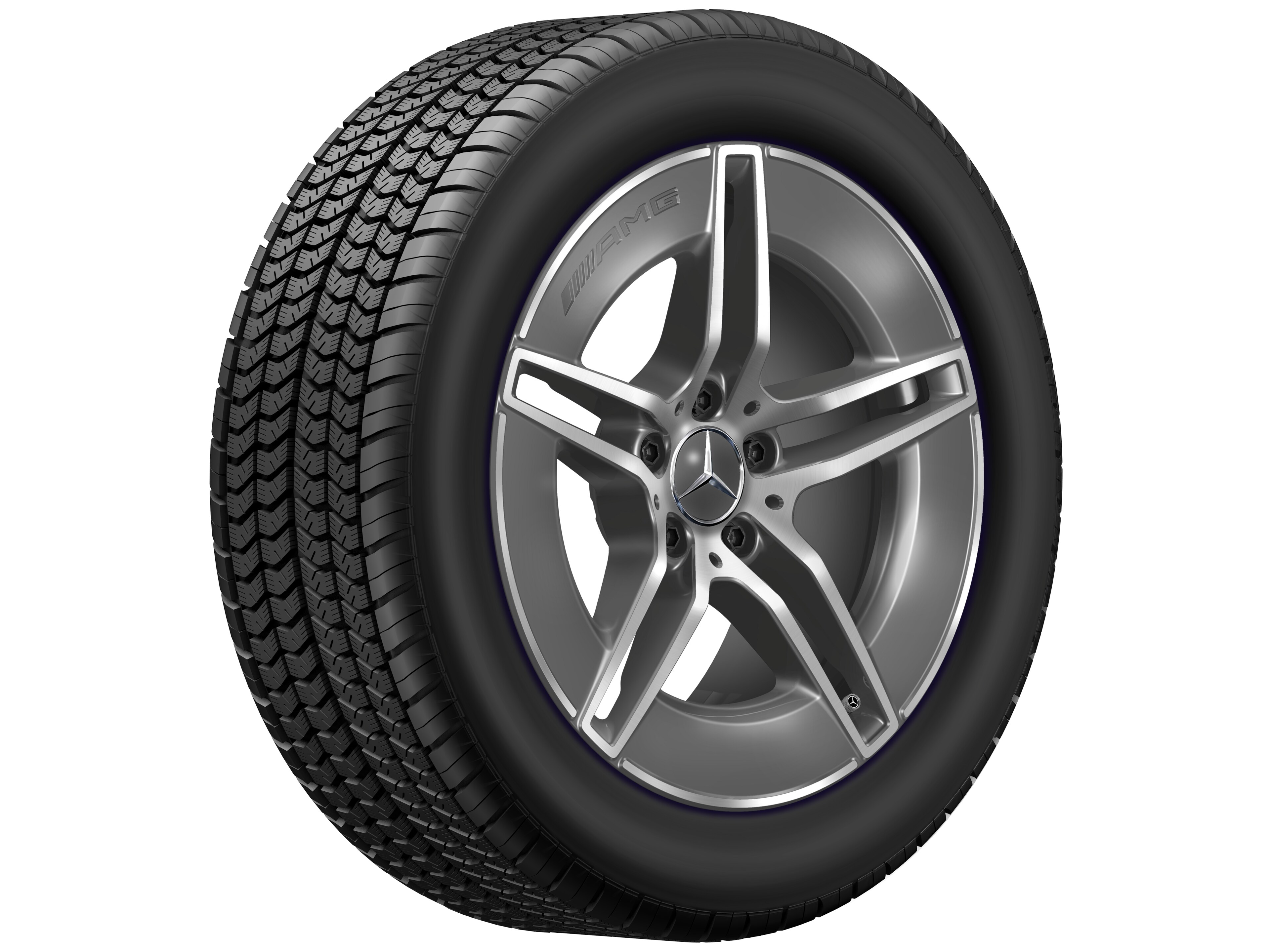 AMG 5-Doppelspeichen-Rad, 45,7 cm (18 Zoll) - 8 J x 18 ET 32,5, tantalgrau, glanzgedreht