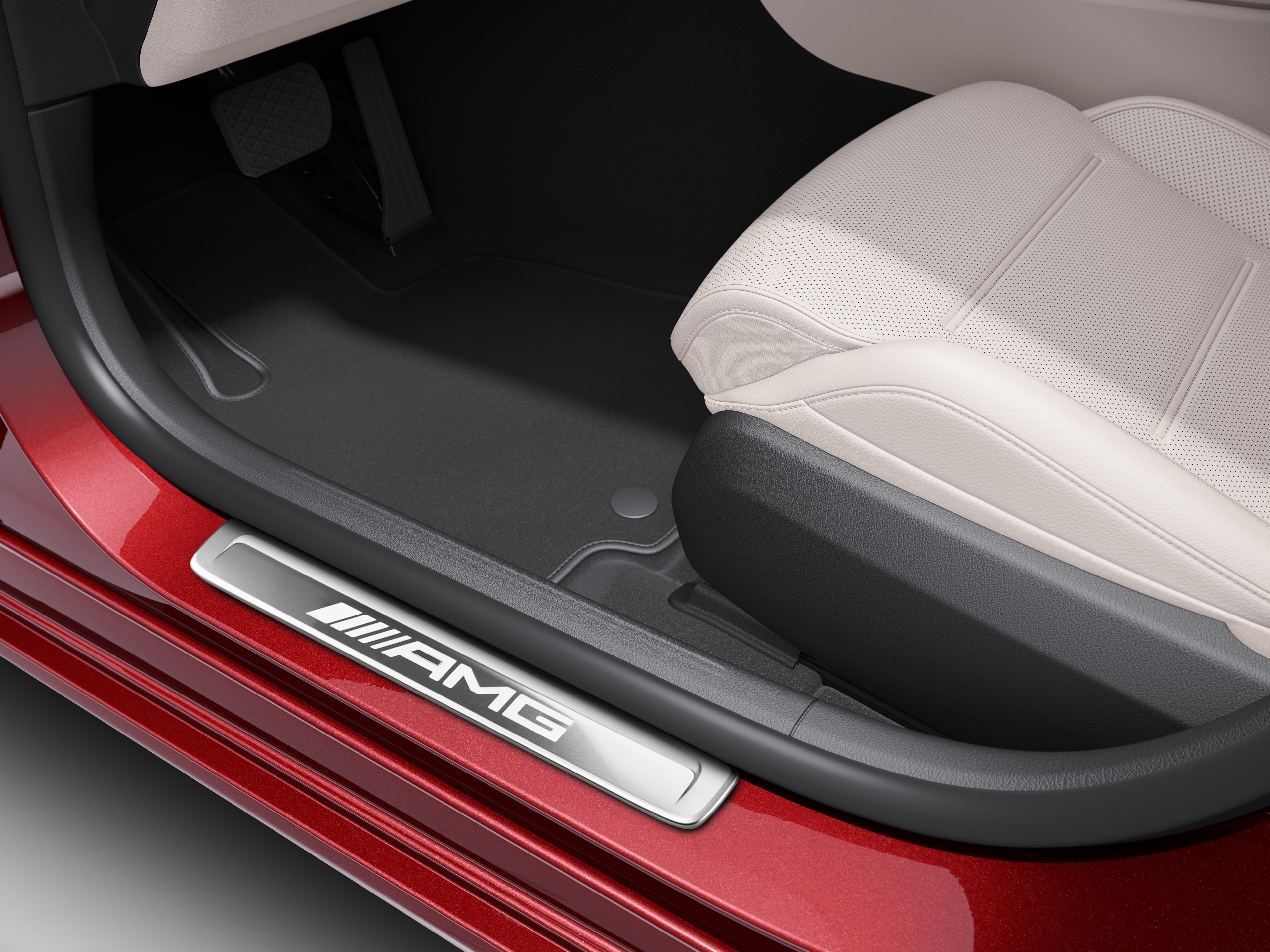 Wechselcover für beleuchtete Einstiegsleiste, AMG, vorne, 2-fach - Edelstahl, silberfarben / weiß