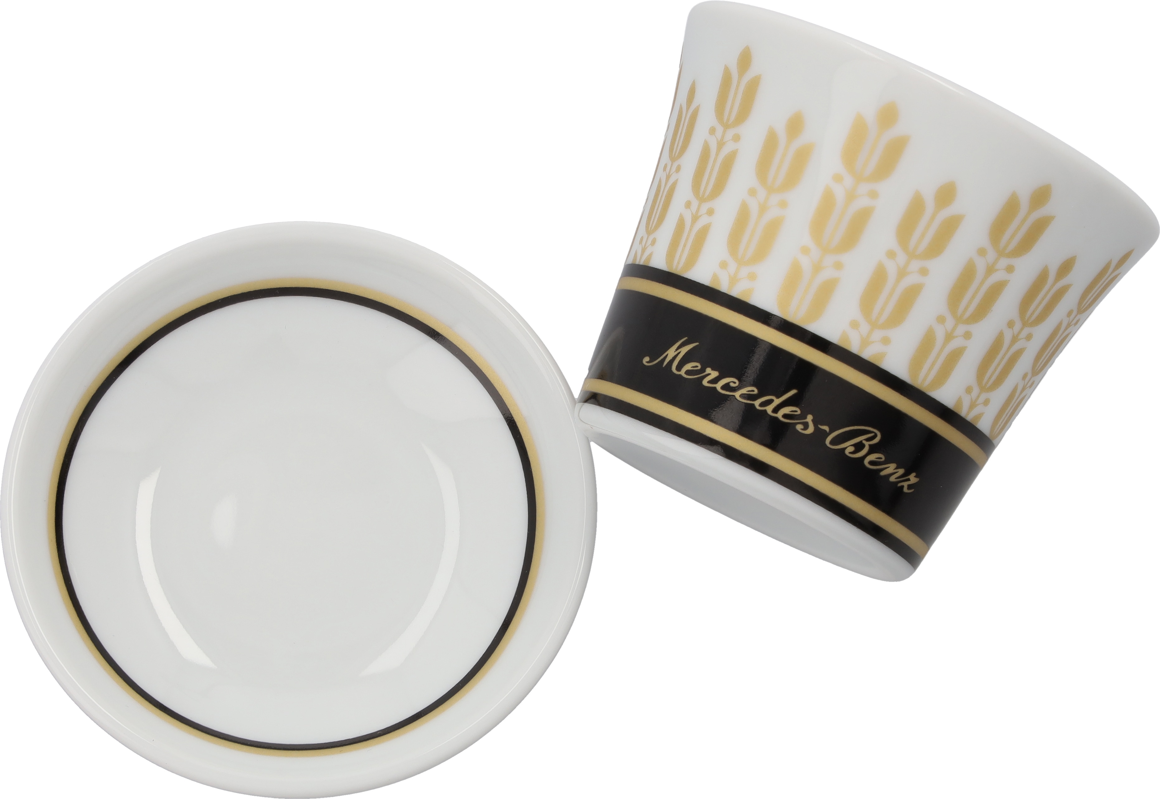 Espressotassen, Set, 4-teilig - schwarz / weiß / goldfarben, Porzellan, 90 ml, Kahla Espressotassen, Set, 4-teilig - schwarz / weiß / goldfarben, Porzellan, 90 ml, Kahla