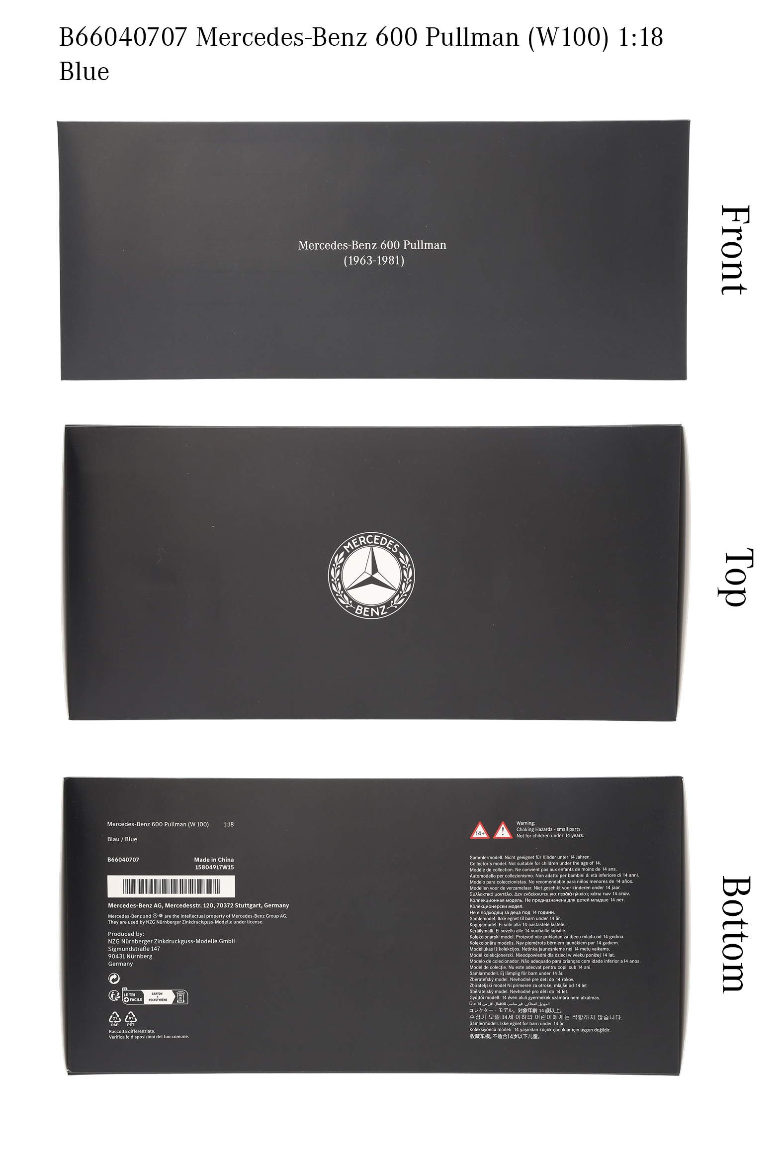 600 Pullmann W 100 (1963-1981) - blau, NZG, 1:18 600 Pullmann W 100 (1963-1981) - blau, NZG, 1:18