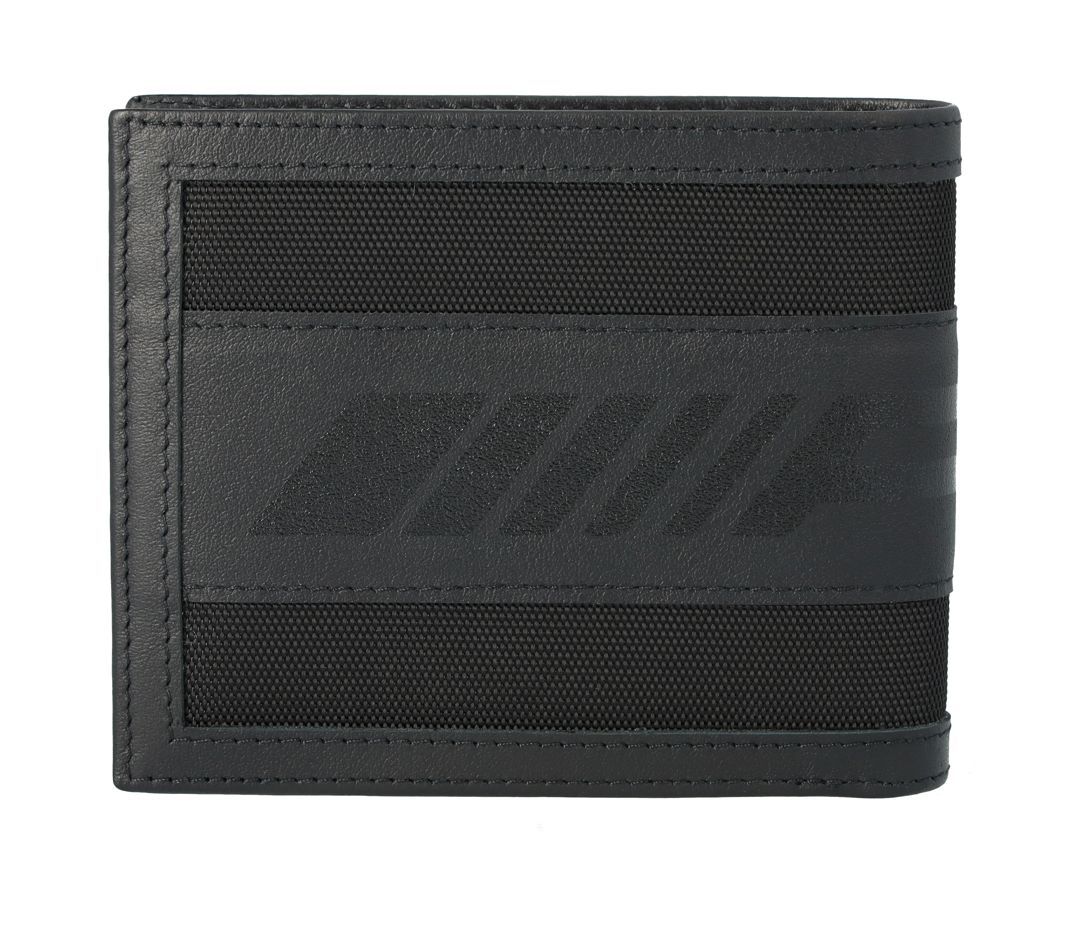 AMG Geldbörse - schwarz, Rindleder / Nylon