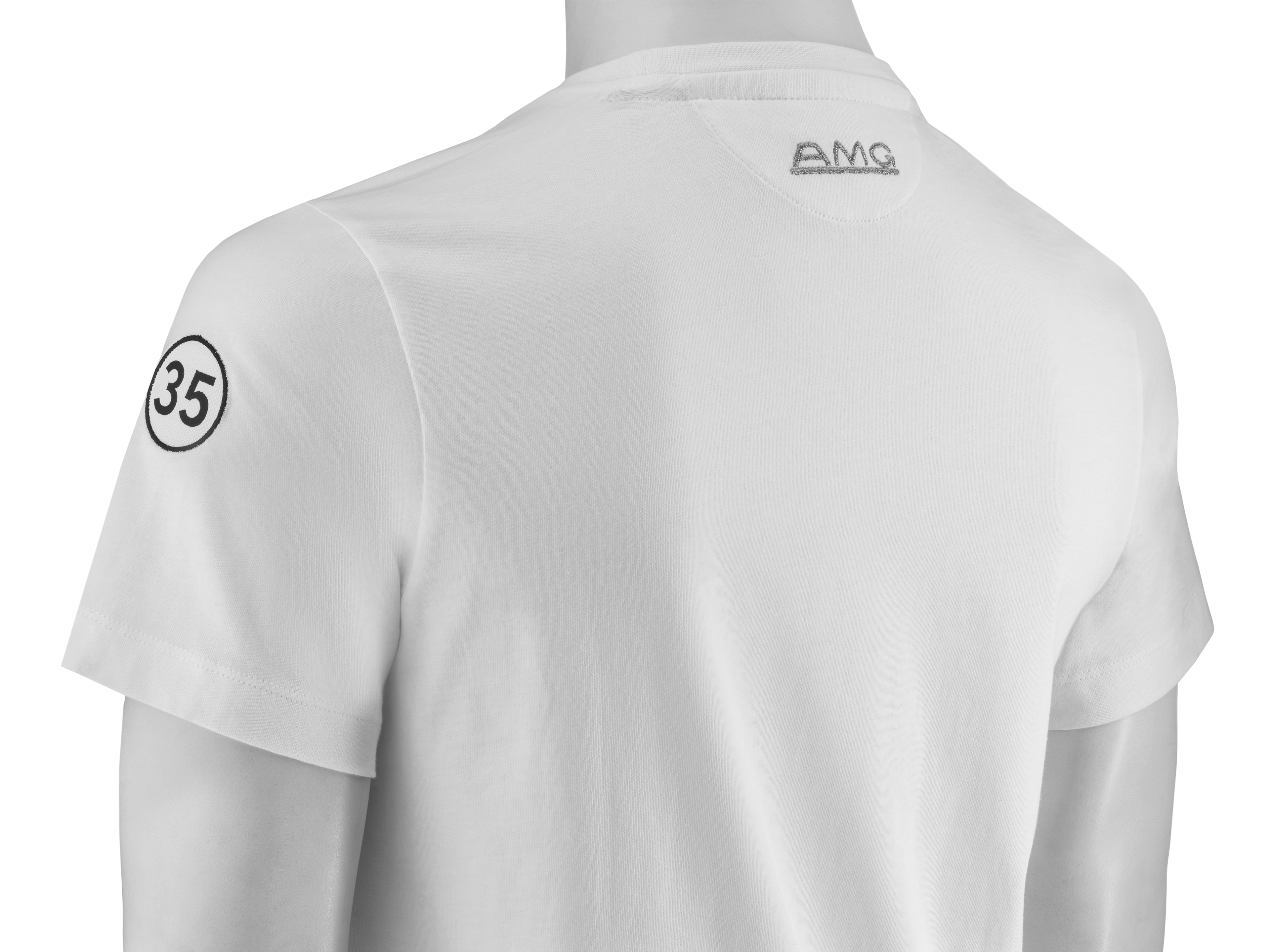 AMG T-Shirt Herren - weiß / gelb, XS