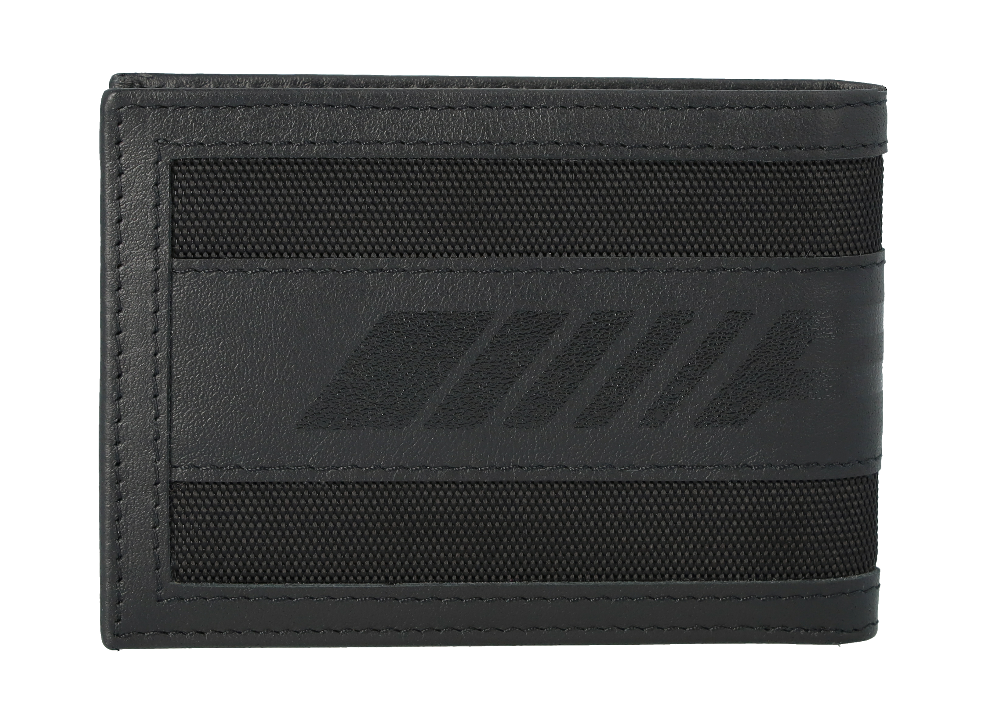 AMG Minigeldbörse - schwarz, Rindleder / Nylon
