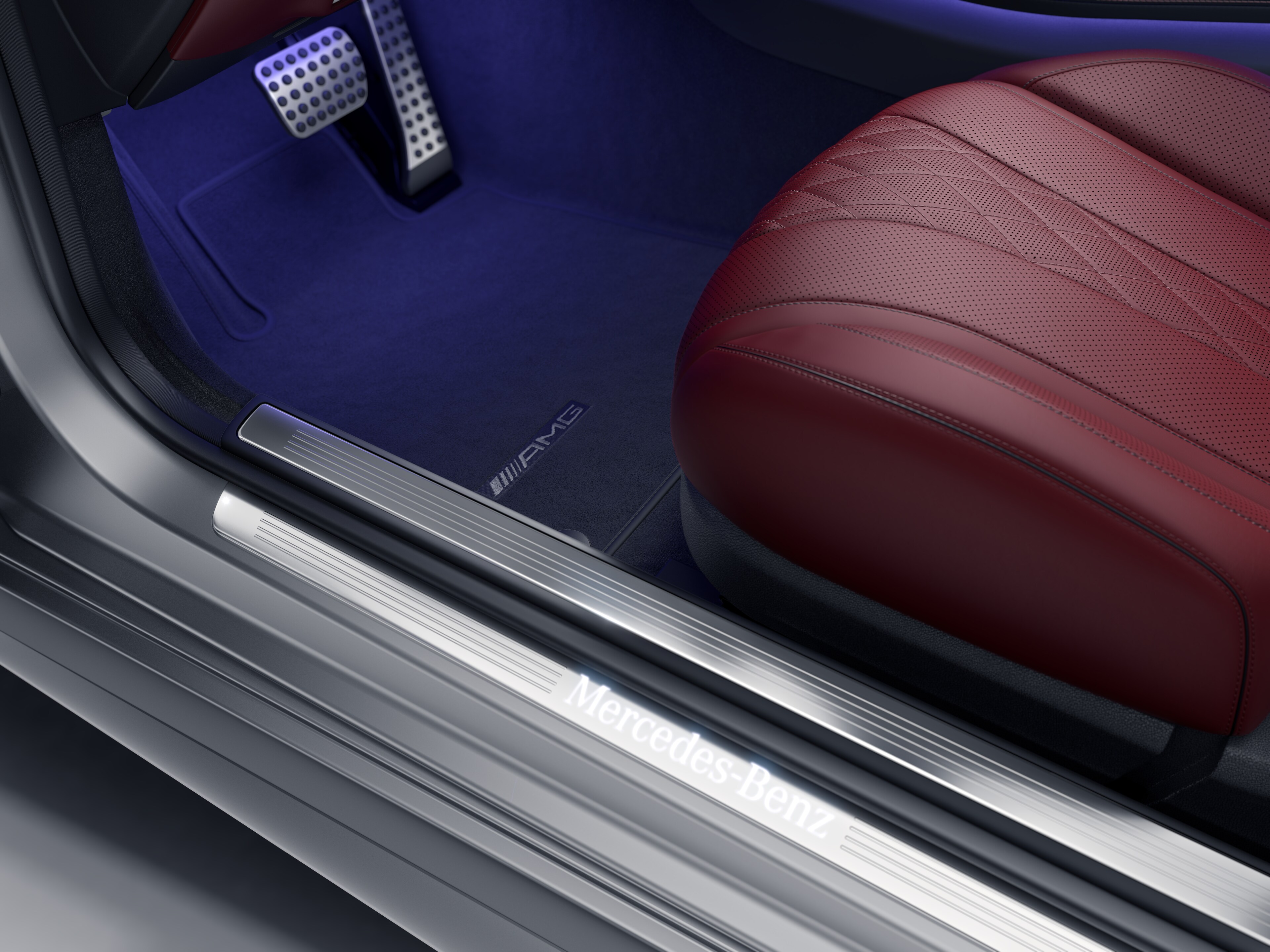 Einstiegsleiste, beleuchtet, vorne, 2-fach - Edelstahl, weiß Einstiegsleiste, beleuchtet, vorne, 2-fach - Edelstahl, weiß