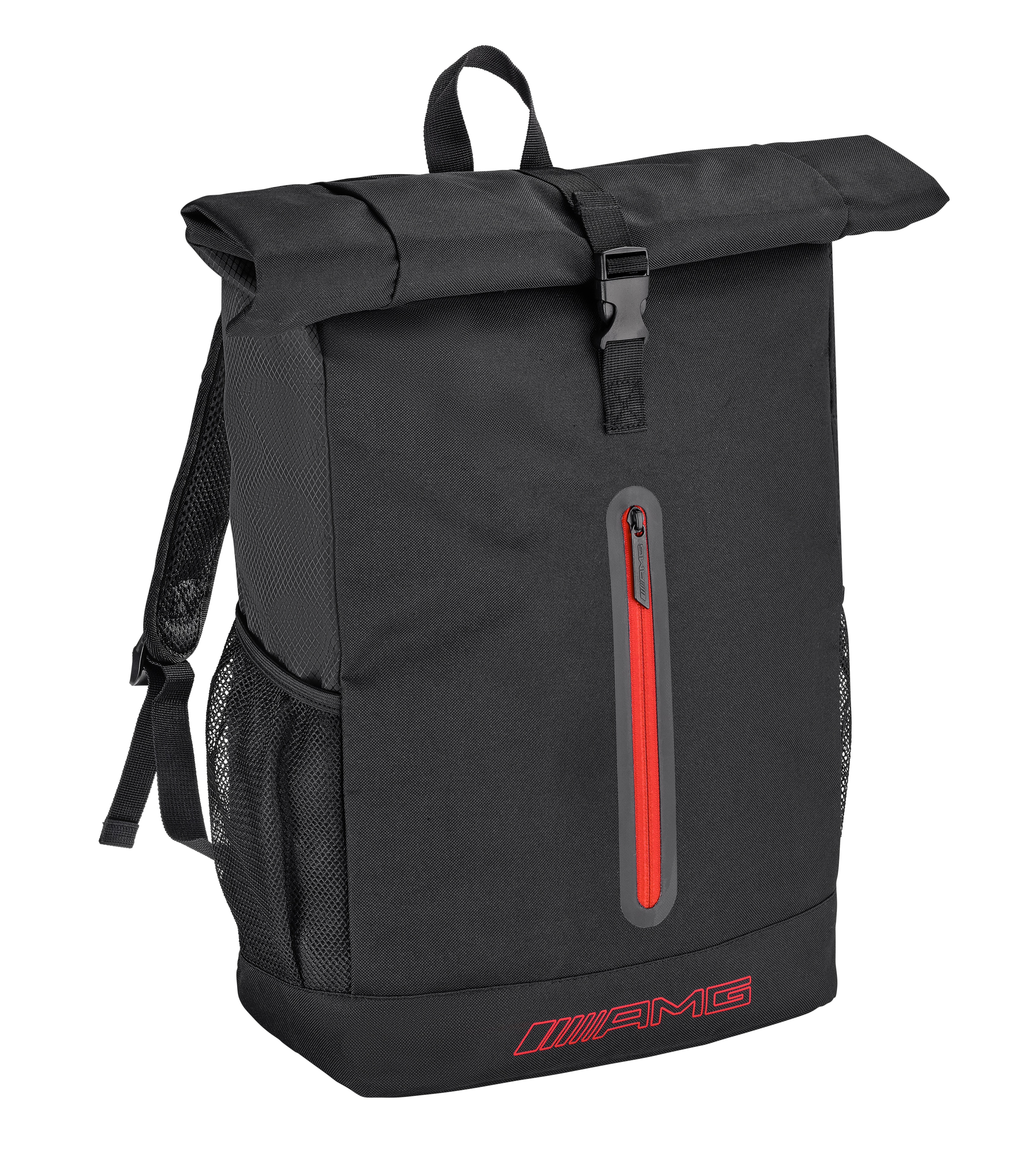 AMG Rucksack, Rolltop - schwarz / rot, Polyester AMG Rucksack, Rolltop - schwarz / rot, Polyester