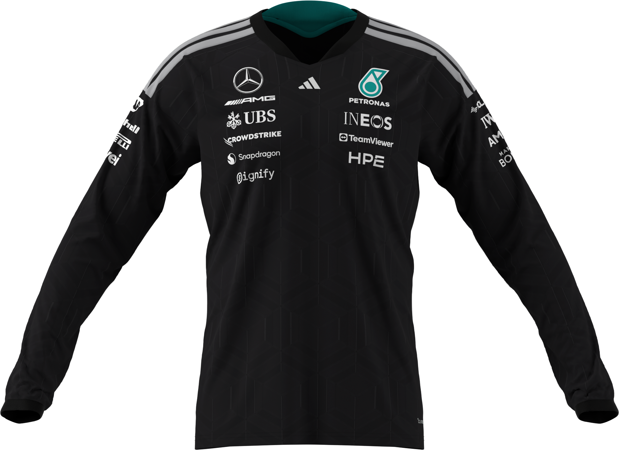 Longsleeve Herren, Fahrer, Mercedes-AMG F1 - schwarz, XS