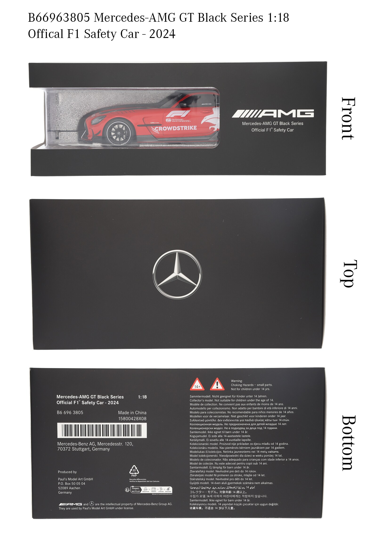 Mercedes-AMG GT Black Series, Safety Car Formula 1 - rot, Minichamps, 1:18