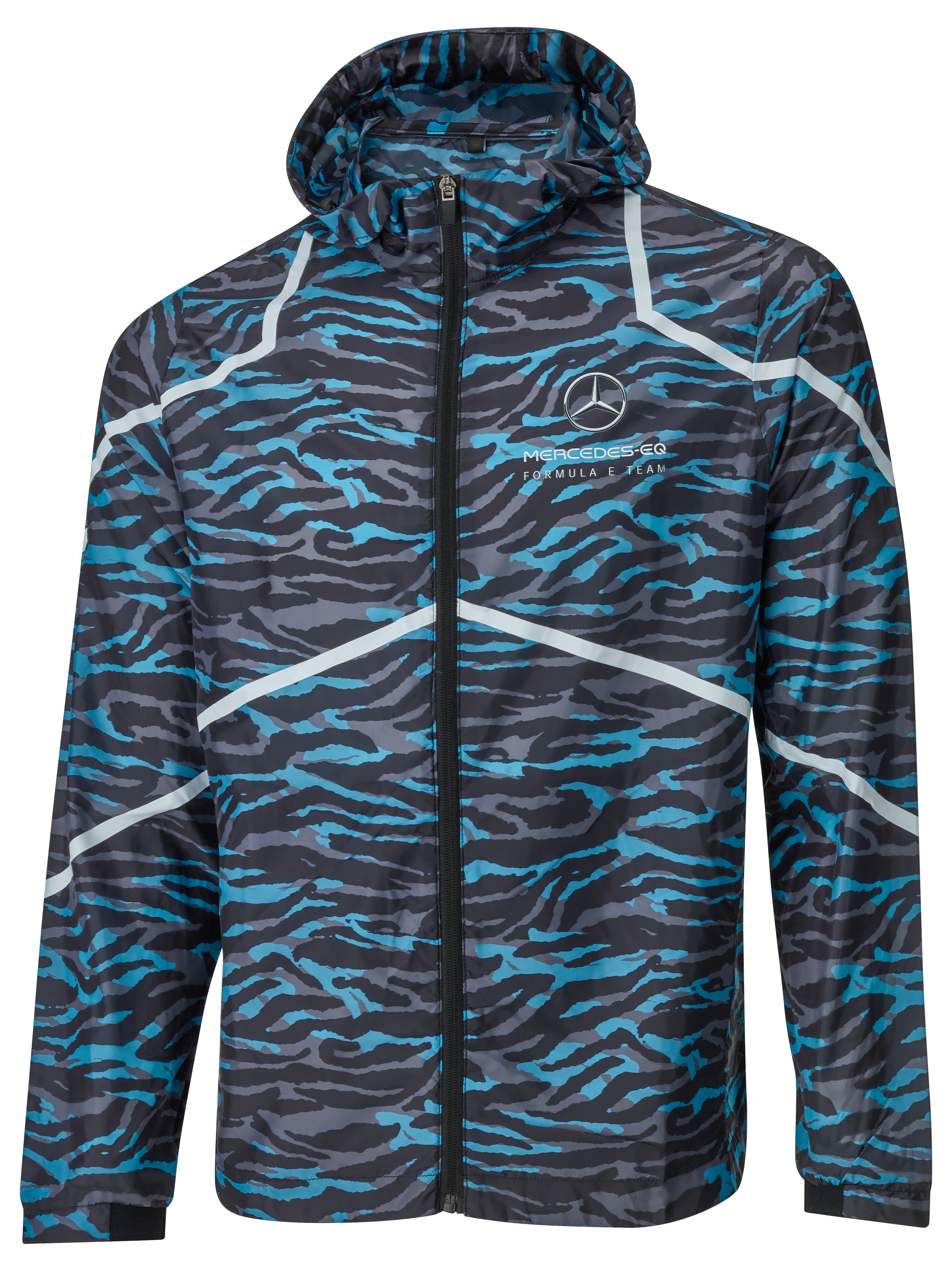 Lightweight-Jacke Herren - schwarz / blau / silberfarben, S