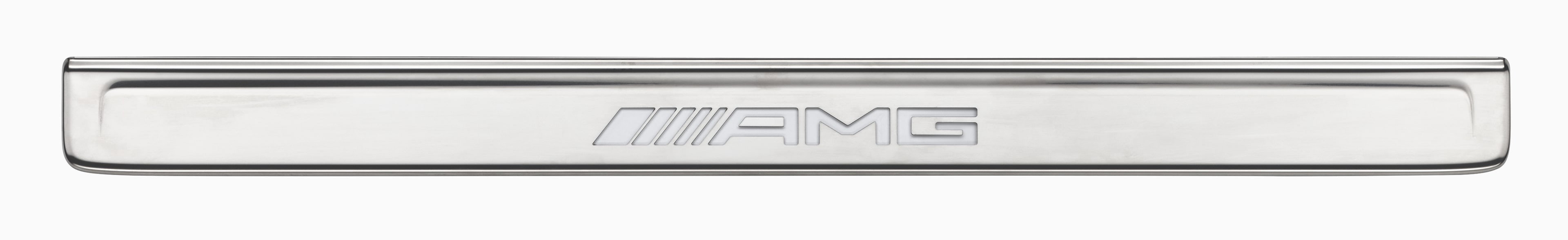 Wechselcover für beleuchtete Einstiegsleiste, AMG, vorne, 2-fach - Edelstahl, silberfarben / weiß