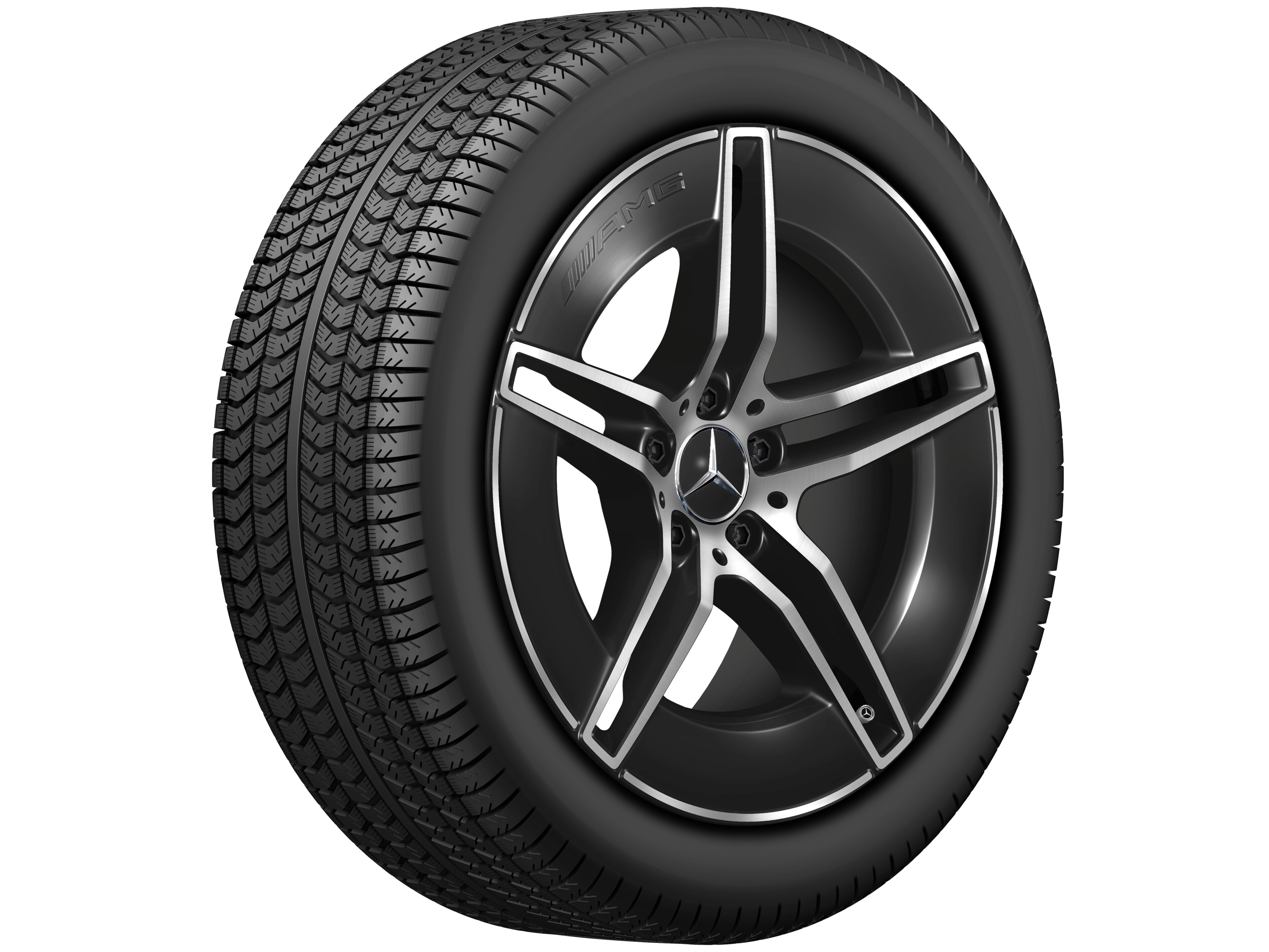 AMG 5-Doppelspeichen-Rad, 48,3 cm (19 Zoll) - 9,5 J x 19 ET 51, schwarz, glanzgedreht