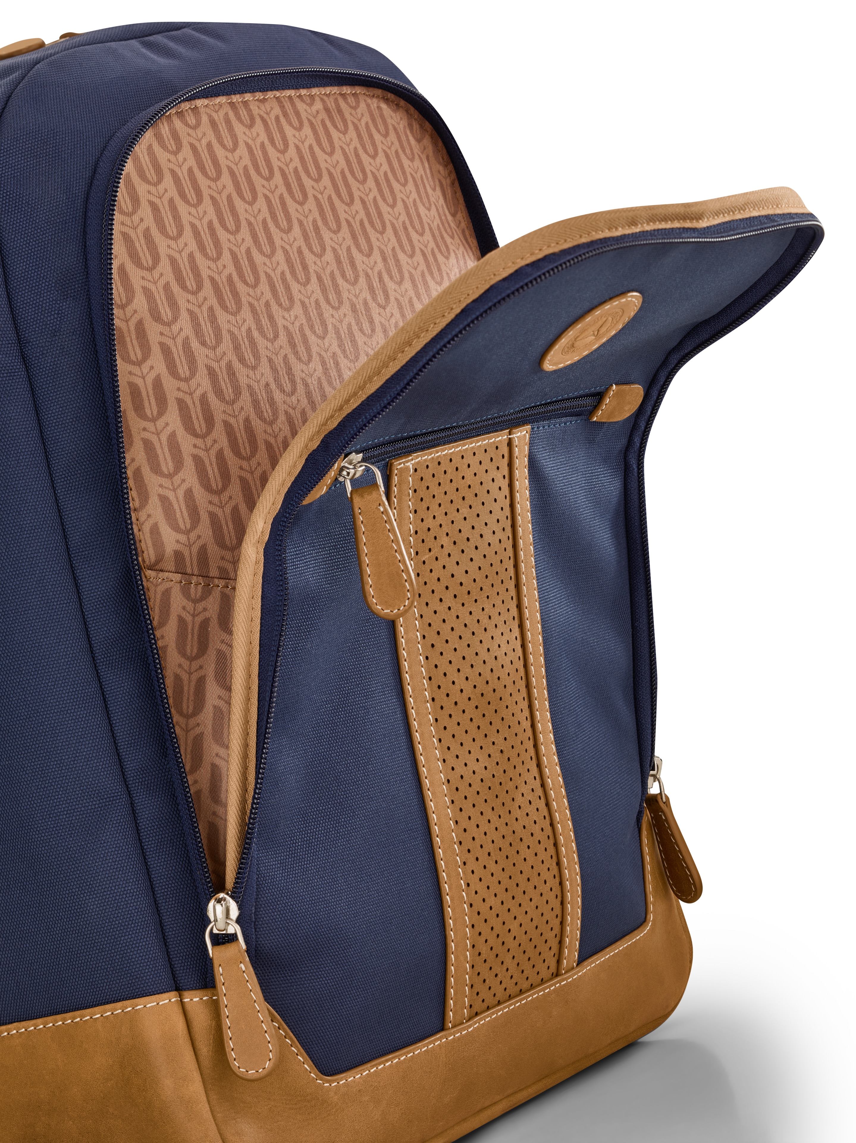 Rucksack - blau / cognac, Polyester (recycelt) Rucksack - blau / cognac, Polyester (recycelt)