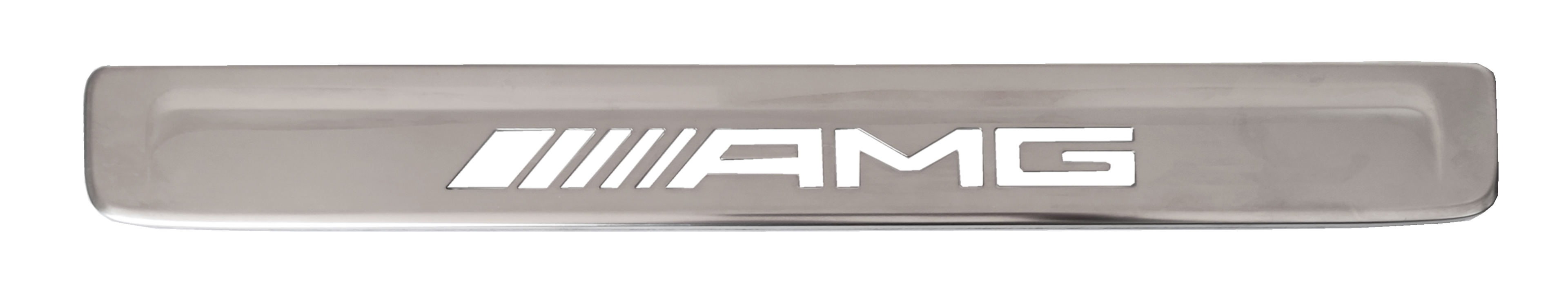 Wechselcover für beleuchtete Einstiegsleiste, AMG, vorne, 2-fach - Edelstahl, silberfarben / weiß