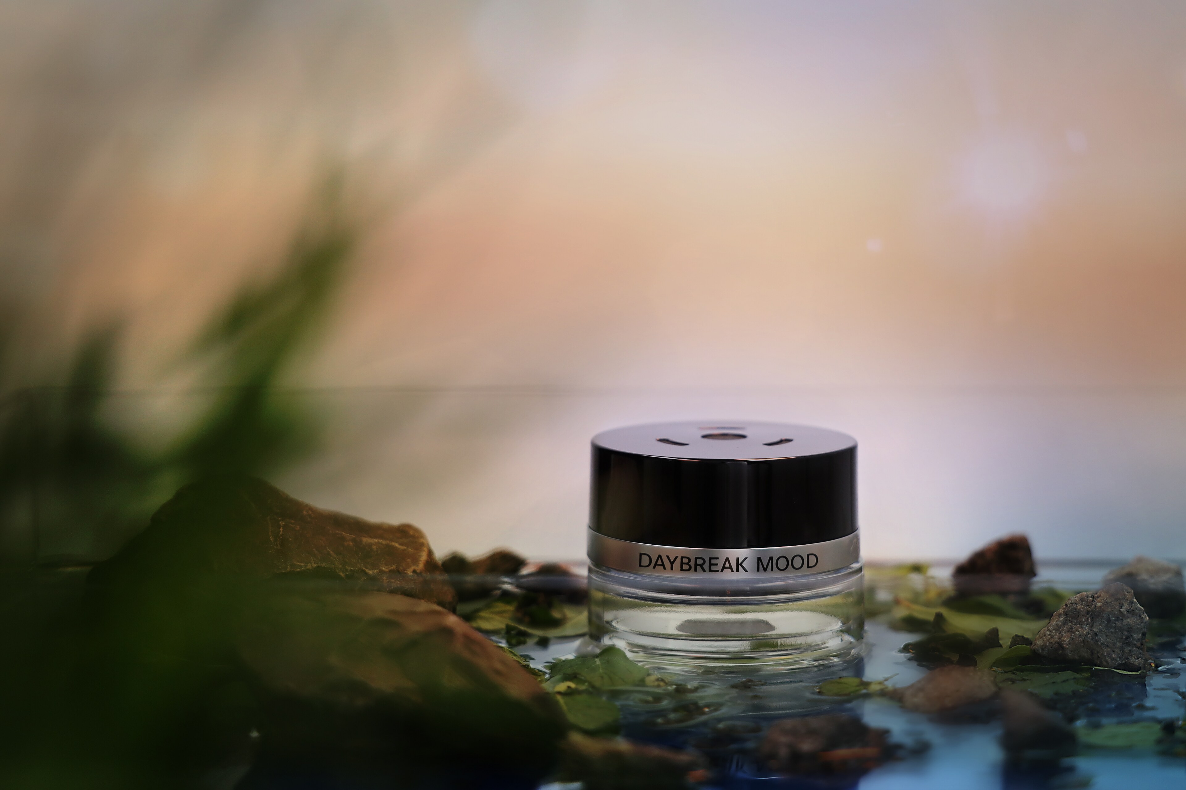 Flakon, DAYBREAK MOOD - transparent / schwarz, Glas, 15 ml