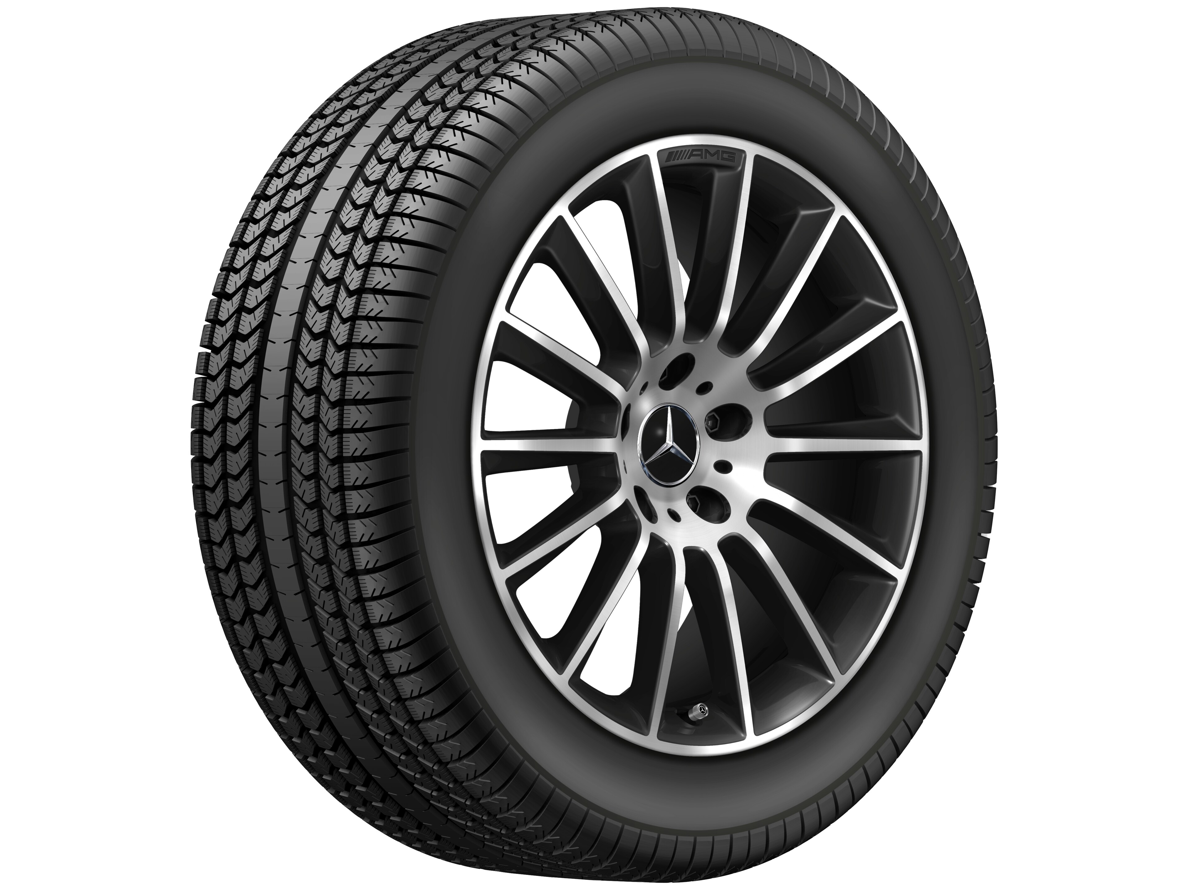 AMG Vielspeichen-Rad, 50,8 cm (20 Zoll) - 8,5 J x 20 ET 32, schwarz, glanzgedreht