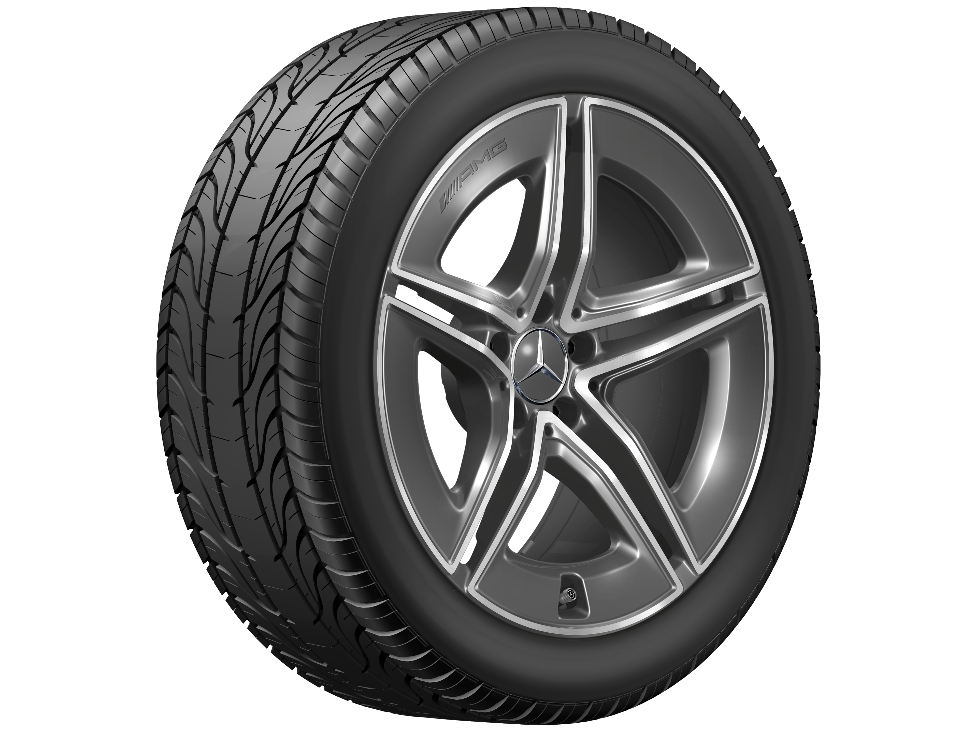 AMG 5-Doppelspeichen-Rad, 48,3 cm (19 Zoll) - 9,5 J x 19 ET 36,1, tantalgrau, glanzgedreht
