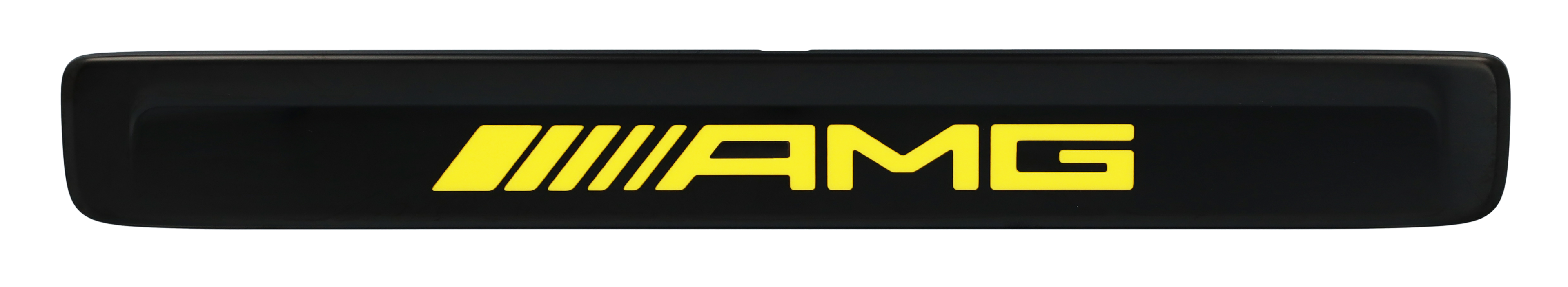 Wechselcover für beleuchtete Einstiegsleiste, AMG, vorne, 2-fach - Edelstahl, schwarz / gelb