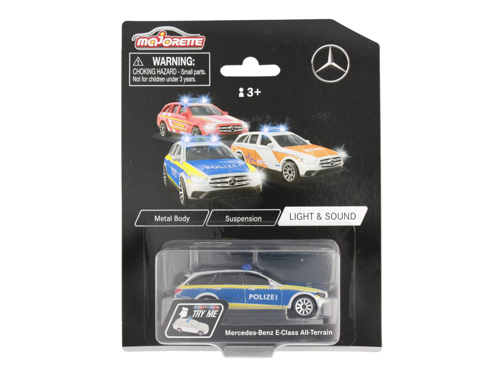 E-Klasse, T-Modell All-Terrain, S213, Polizei - silberfarben, Majorette, 7,62 cm (3 Zoll)