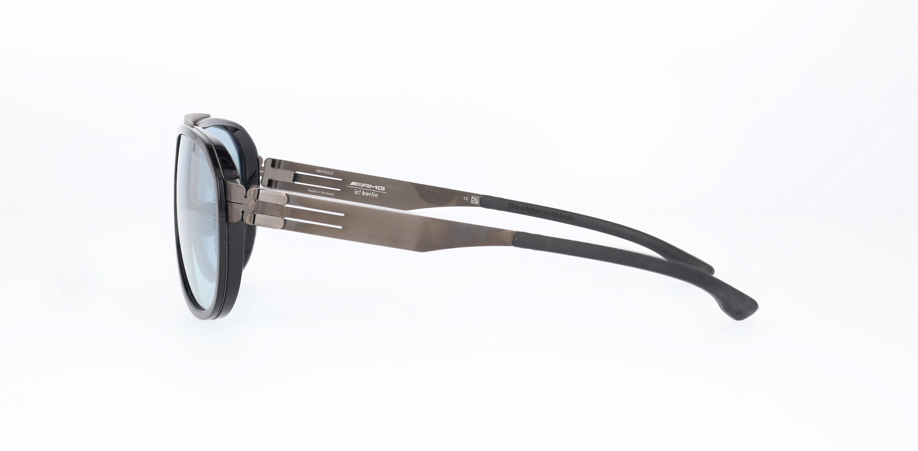 AMG Sonnenbrille, Herren, Business - graphite black, Edelstahl / Acetat, PVD beschichtet, ic! berlin