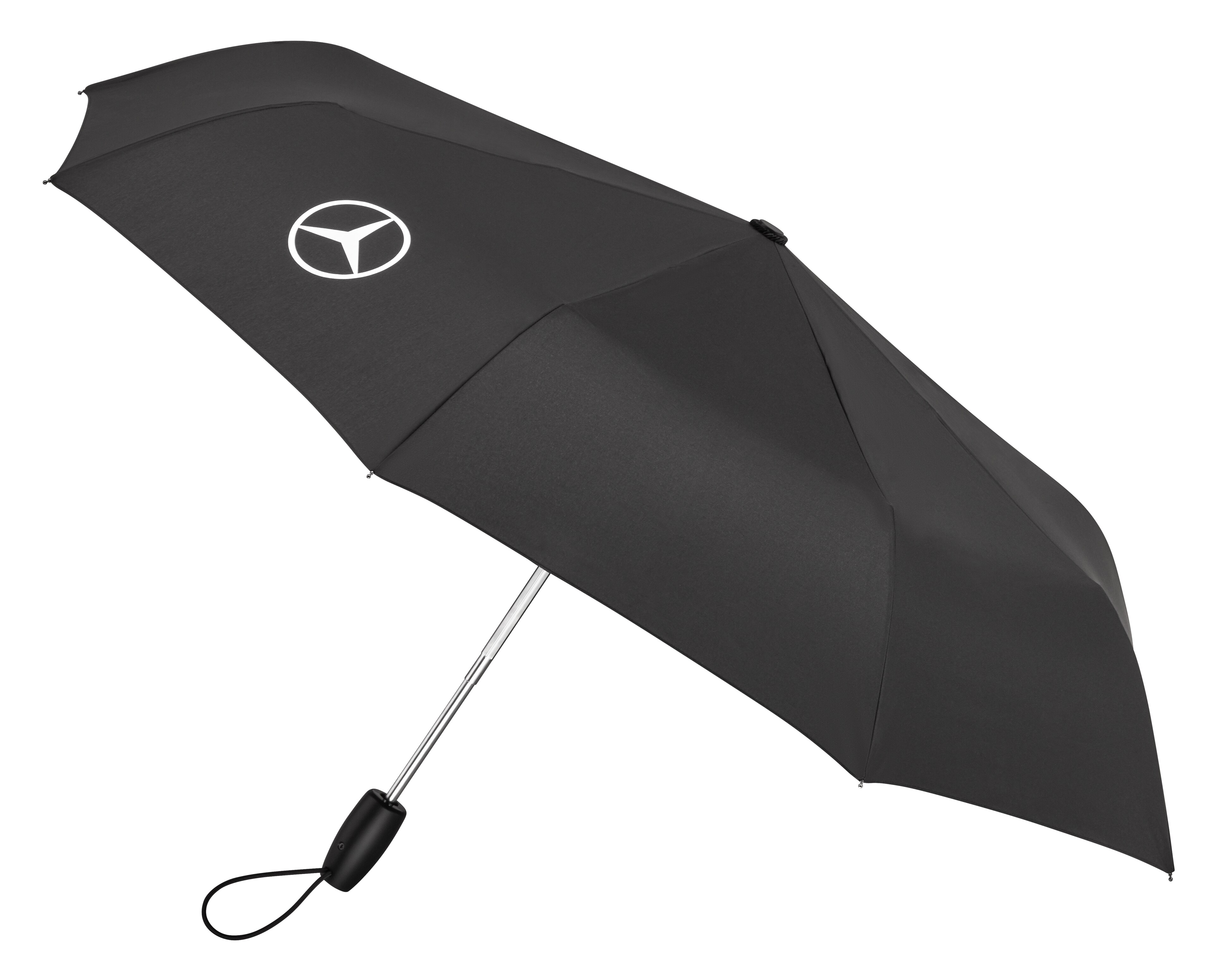 Taschenschirm - schwarz, Stahl / Kunststoff / Polyester (recycelt)