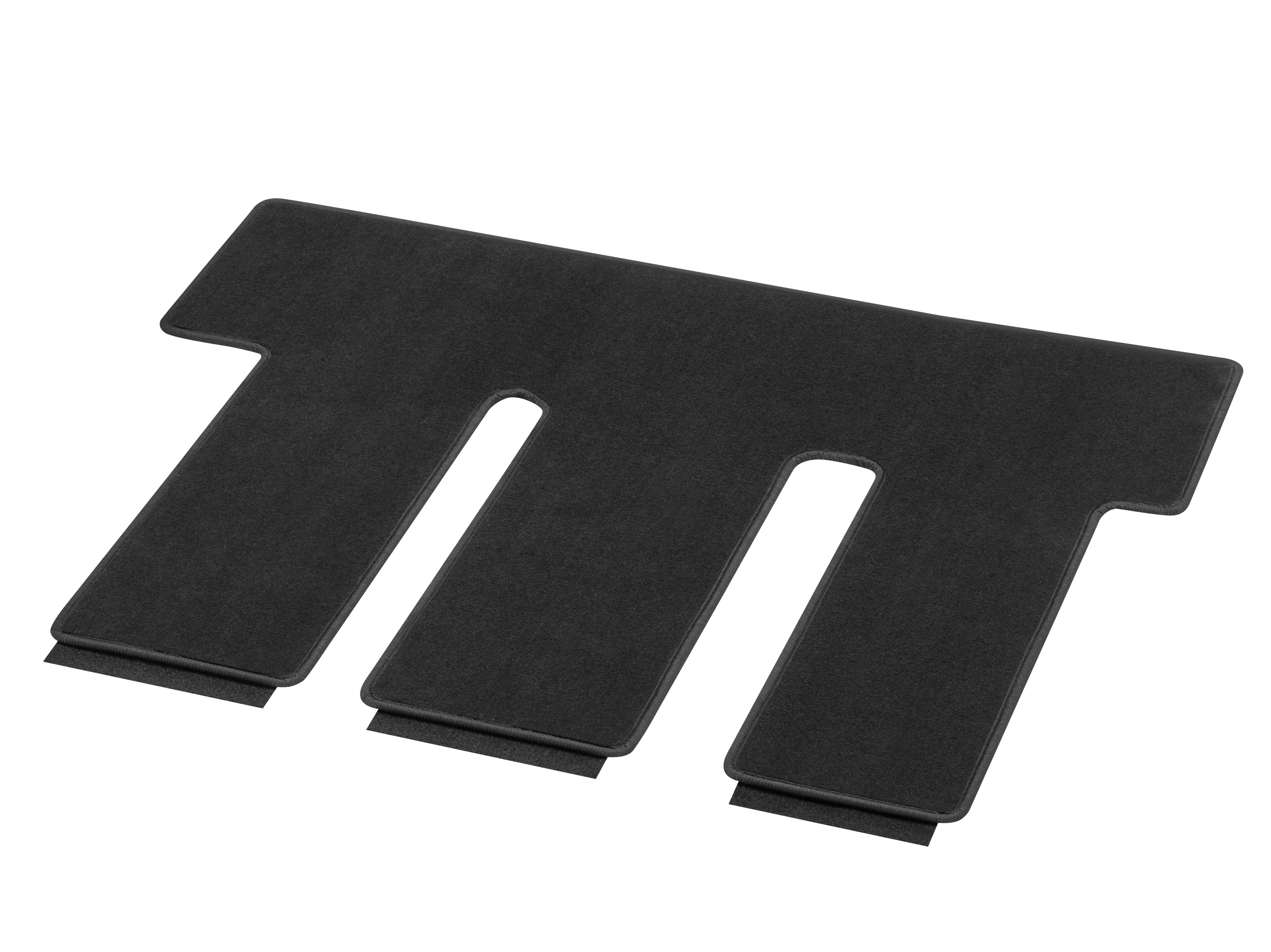 Veloursmatten, Gepäckraum, mit Einfachschiene, 1-teilig, IN3, UT3 - LL/RL, schwarz