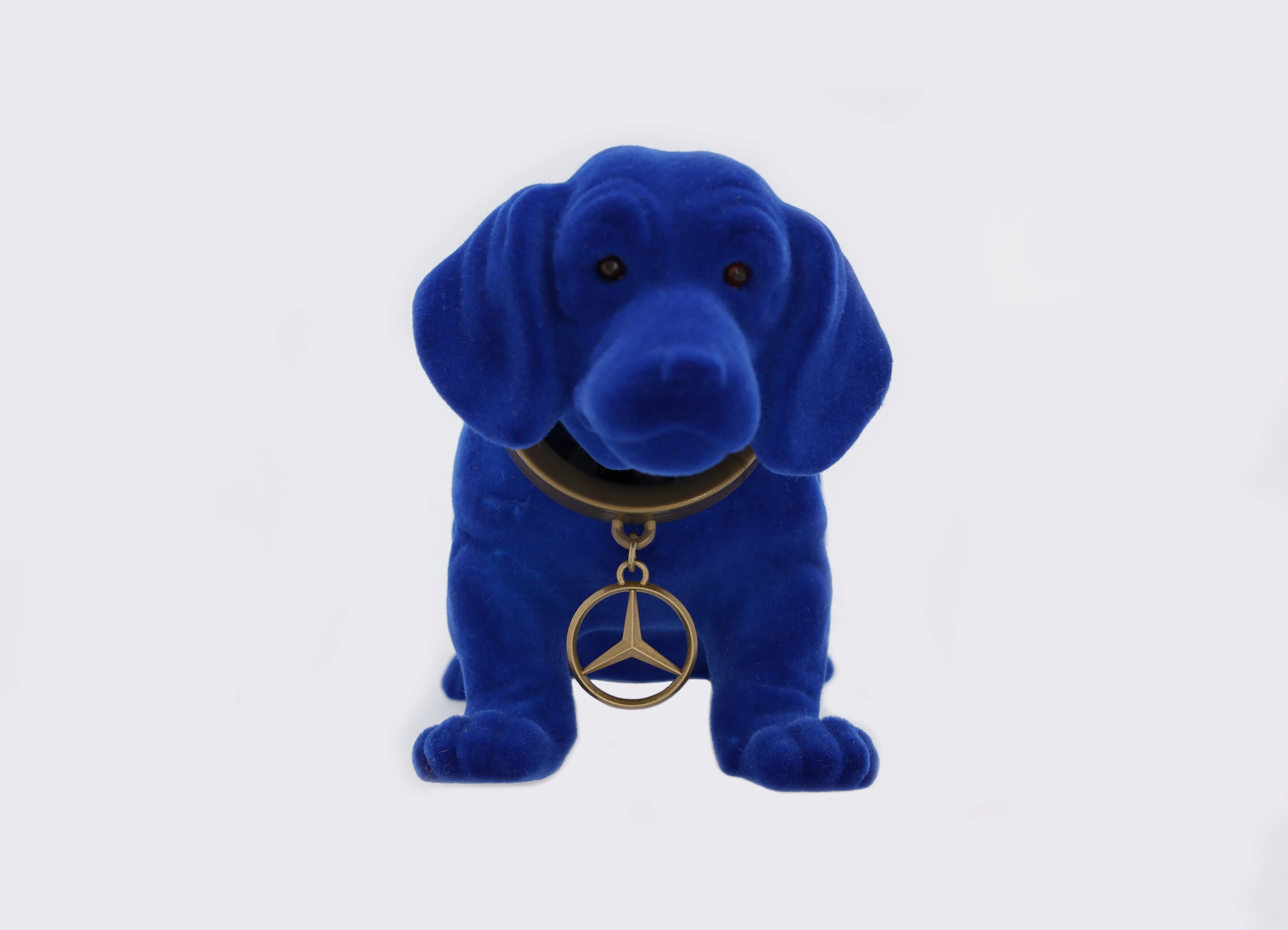 Wackeldackel, klein - blau, Kunststoff