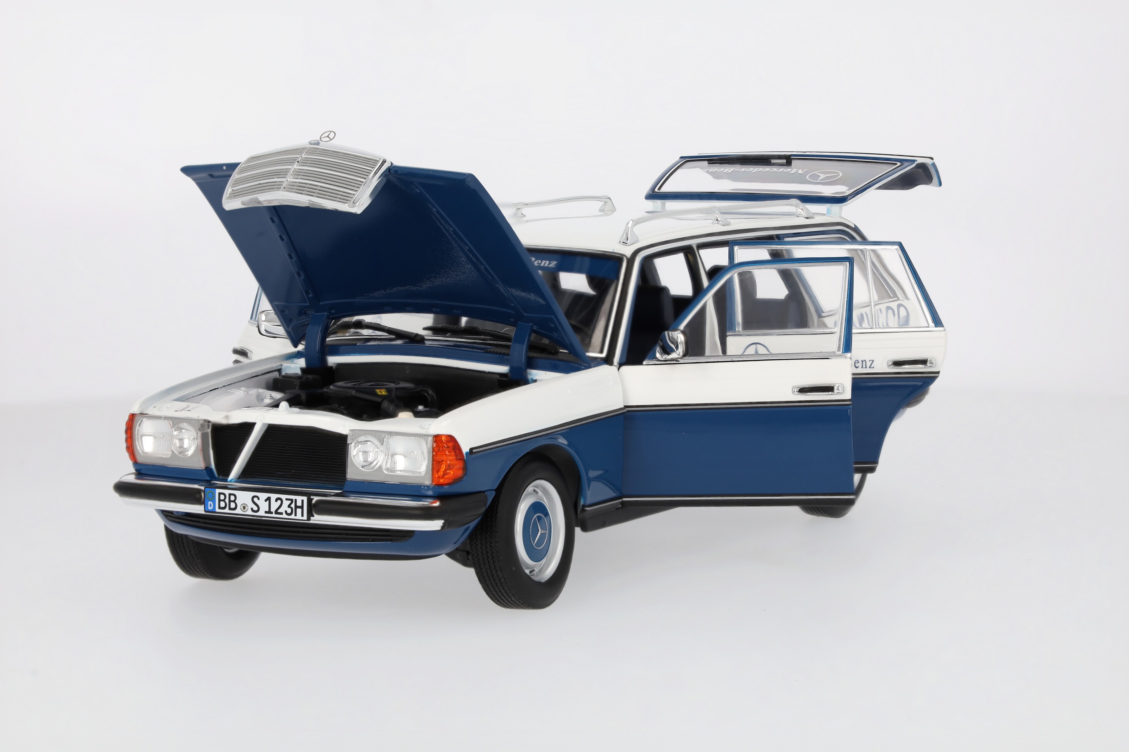 200 T-Modell S123 (1980-1985), Servicewagen - blau, Norev, 1:18