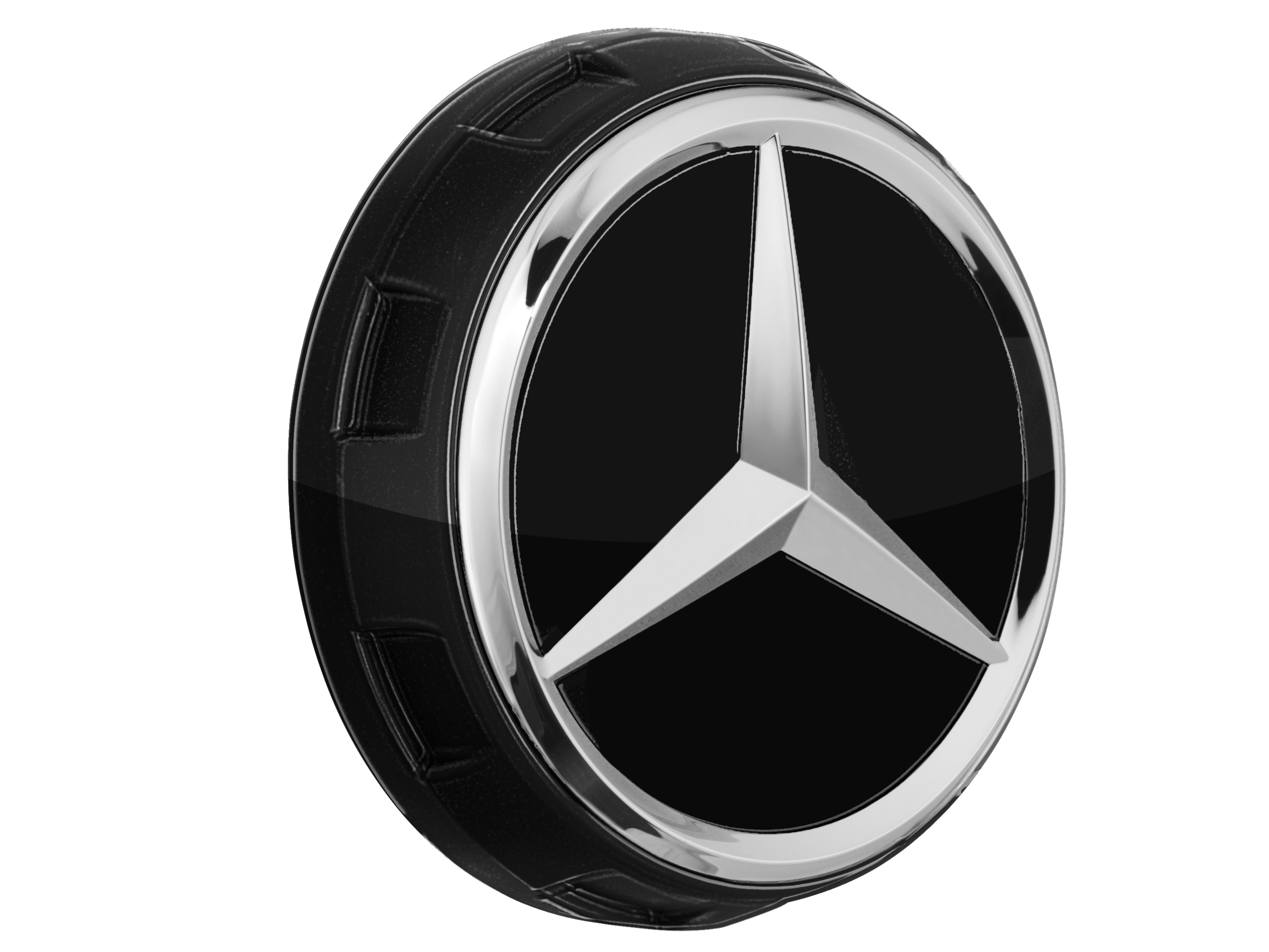 AMG Radnabenabdeckung, im Zentralverschlussdesign, für Zentrierloch-Durchmesser 71,8 mm - schwarz