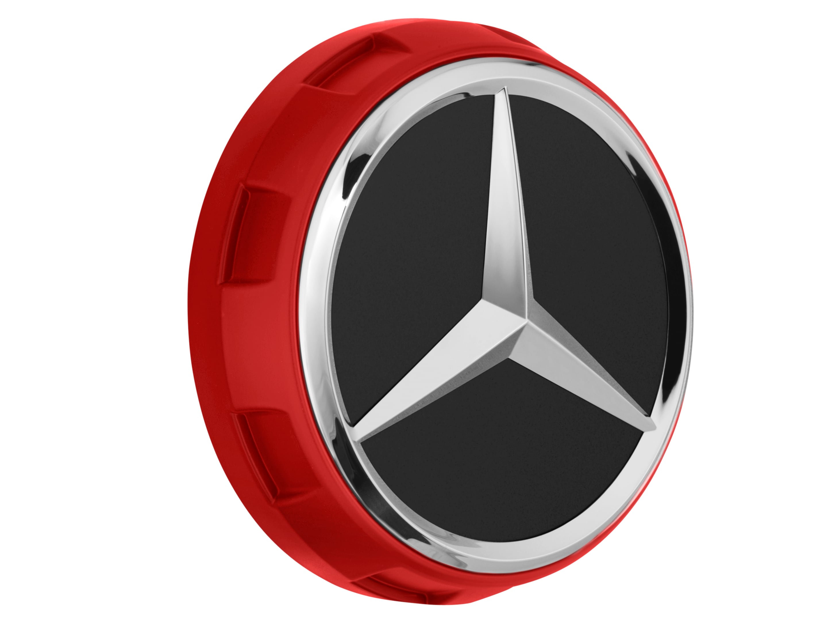 AMG Radnabenabdeckung, im Zentralverschlussdesign, für Zentrierloch-Durchmesser 71,8 mm - rot