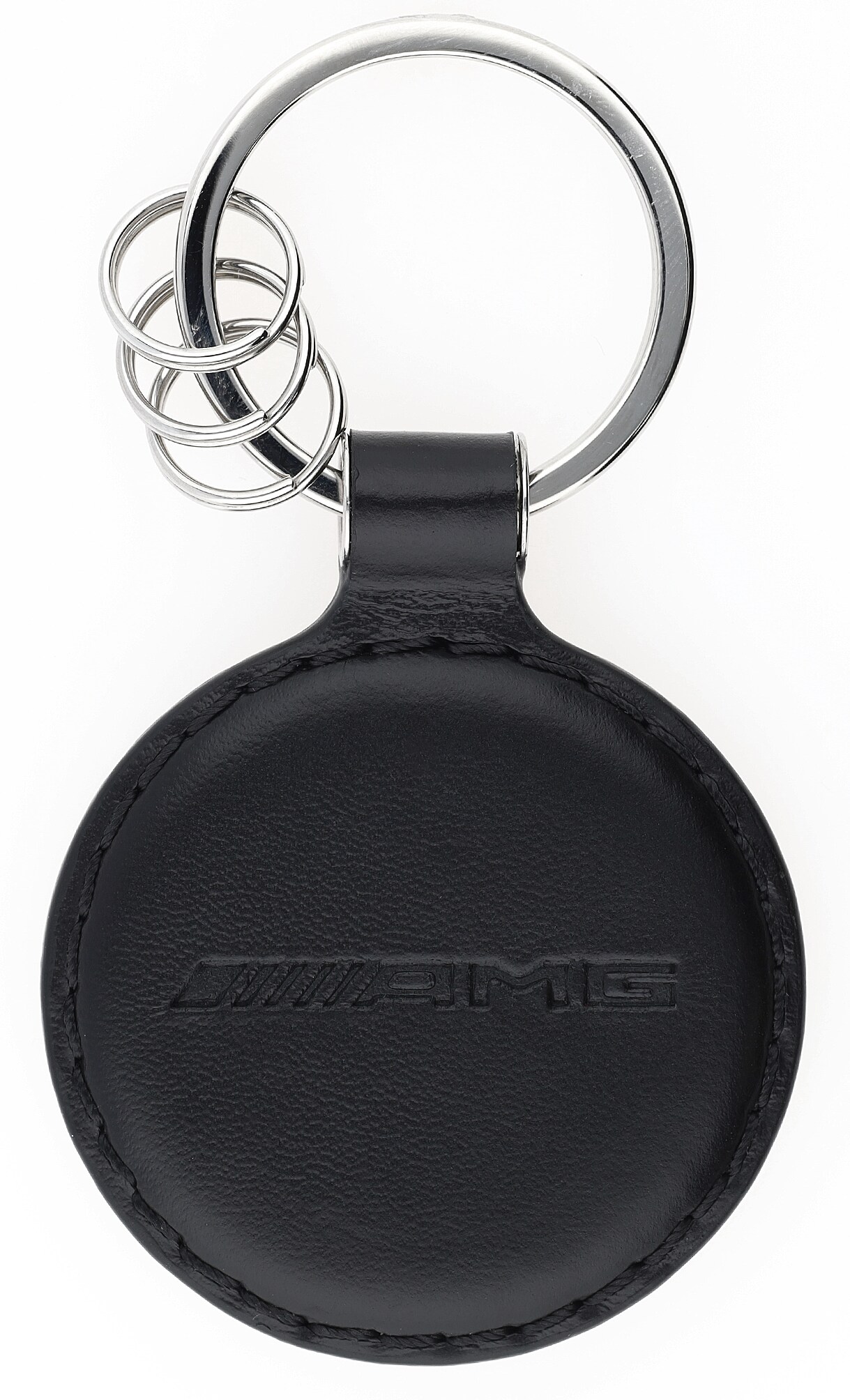 AMG Schlüsselanhänger, Affalterbach - schwarz / silberfarben, Edelstahl / Leder AMG Schlüsselanhänger, Affalterbach - schwarz / silberfarben, Edelstahl / Leder