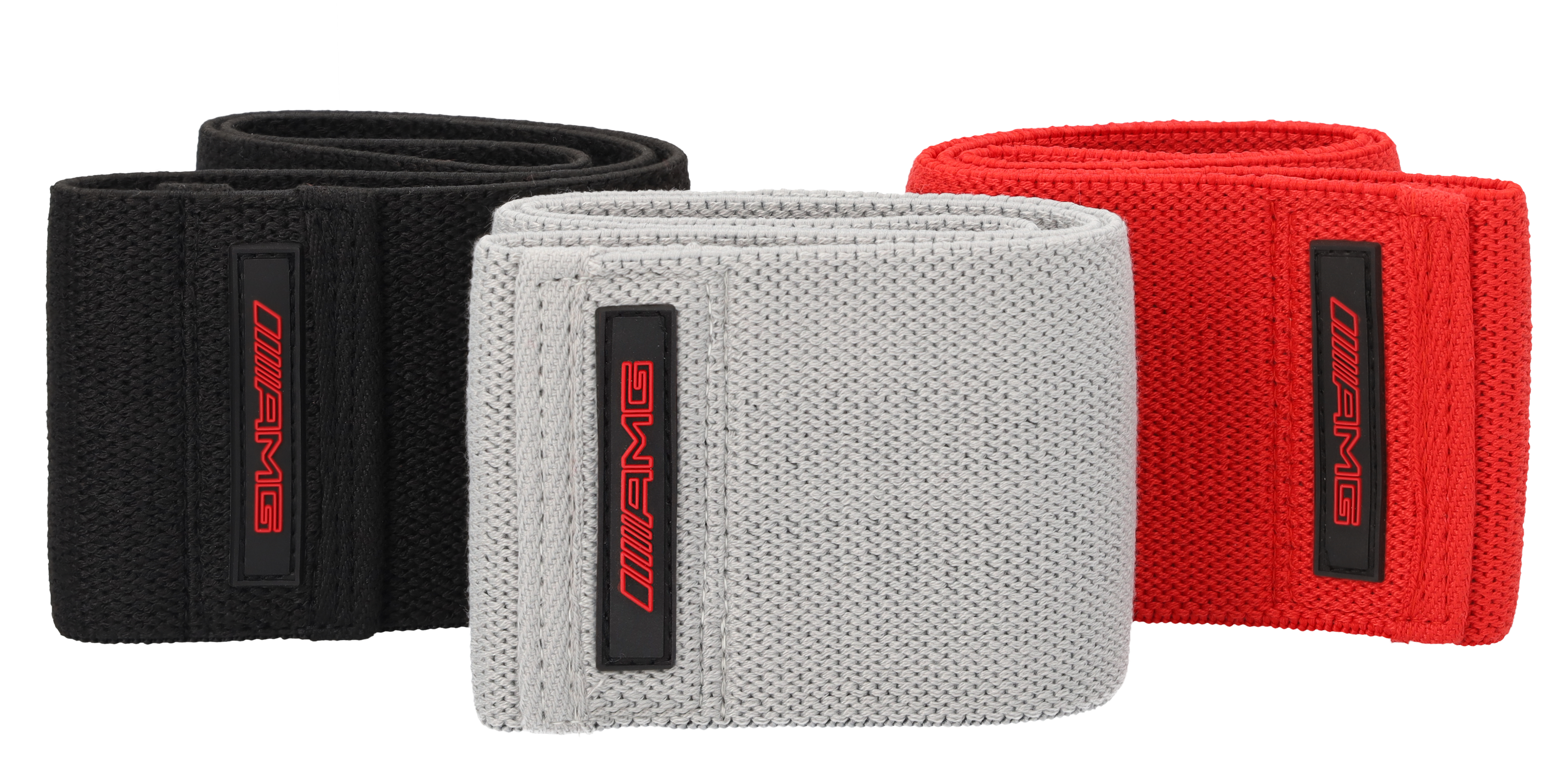 AMG Fitnessbänder, 3er-Set - schwarz / rot / grau, Polyester / Latex AMG Fitnessbänder, 3er-Set - schwarz / rot / grau, Polyester / Latex