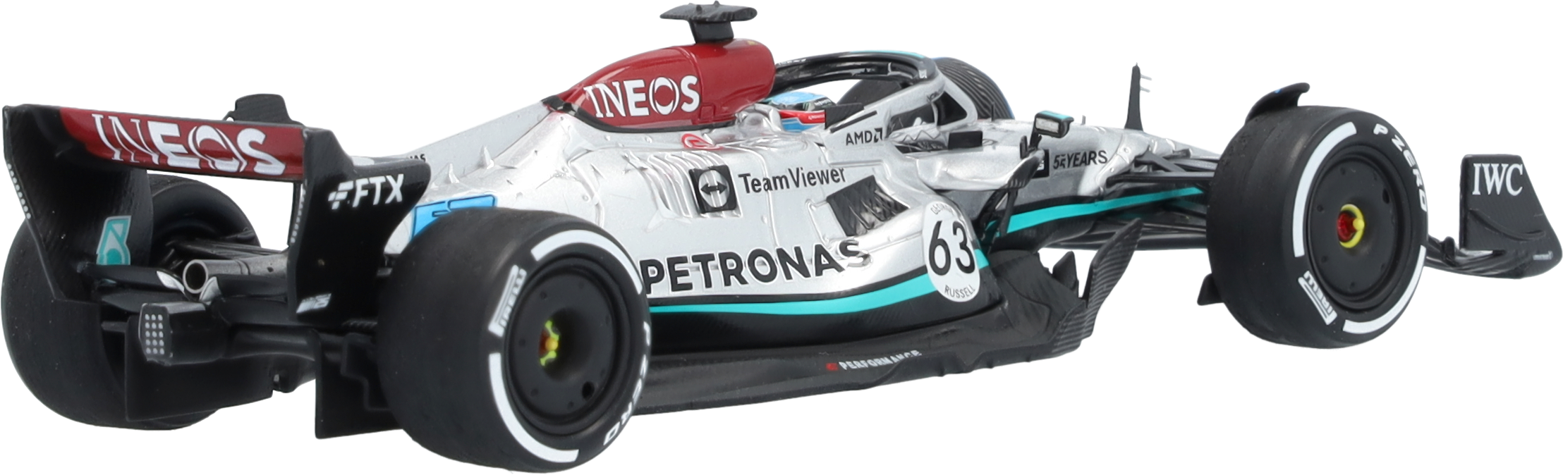 MERCEDES AMG PETRONAS Formula One™ Team, George Russell, Saison 2022 - silberfarben / petronasgrün / schwarz, Minimax, 1:43 MERCEDES AMG PETRONAS Formula One™ Team, George Russell, Saison 2022 - silberfarben / petronasgrün / schwarz, Minimax, 1:43