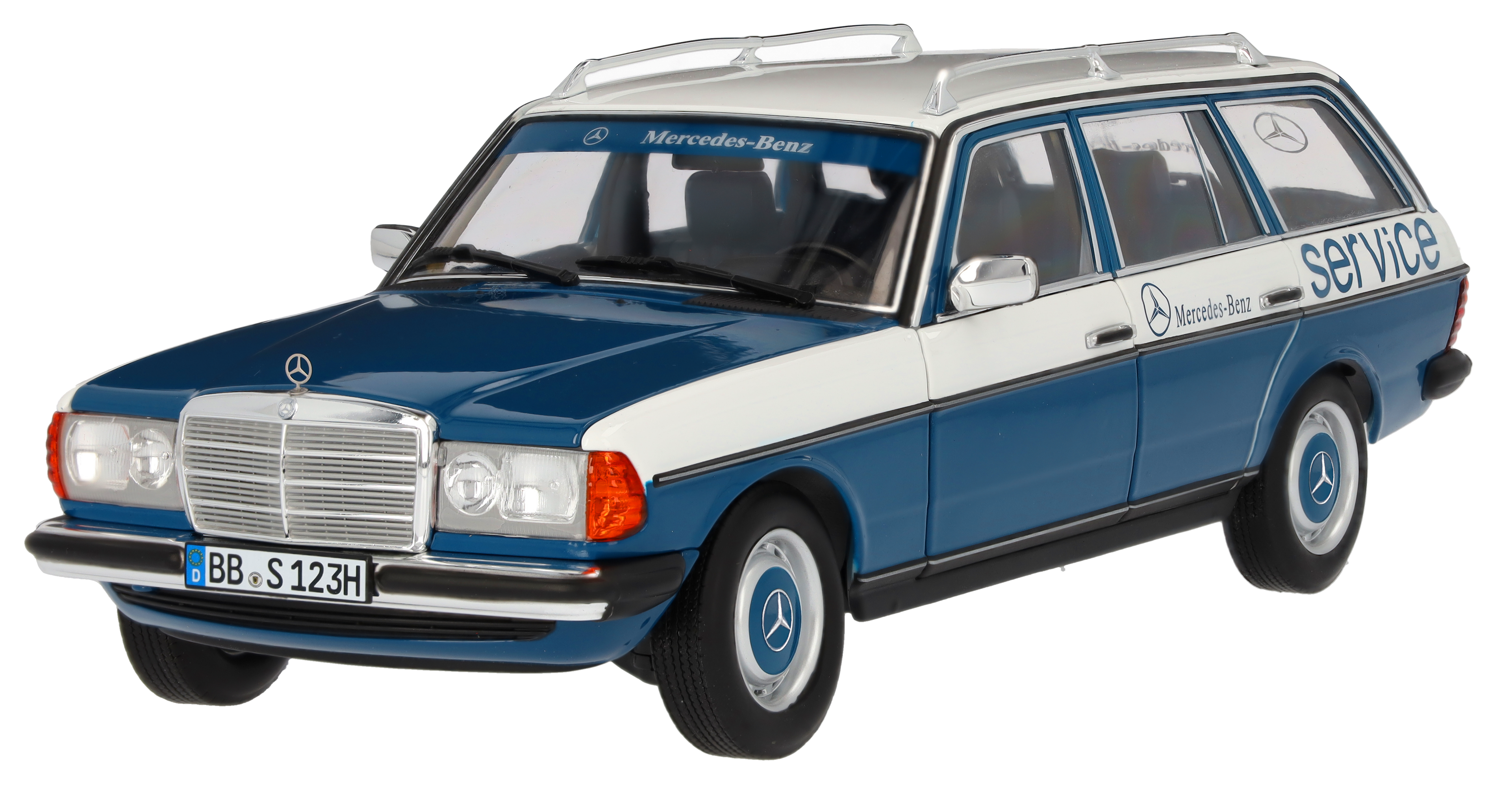 200 T-Modell S123 (1980-1985), Servicewagen - blau, Norev, 1:18