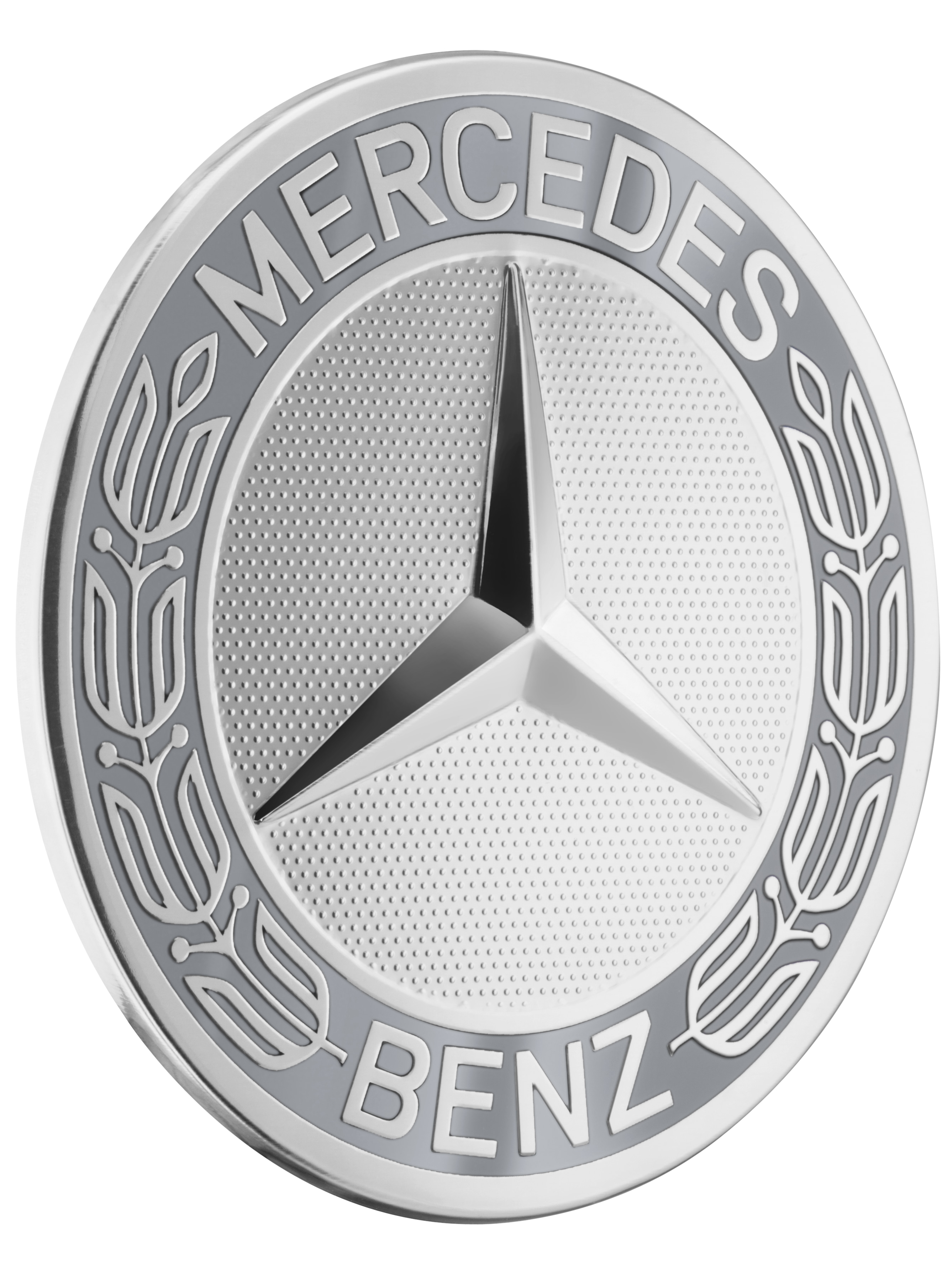 Radnabenabdeckung, Stern mit Lorbeerkranz, klassisches Design, für Zentrierloch-Durchmesser 71,8 mm - grau