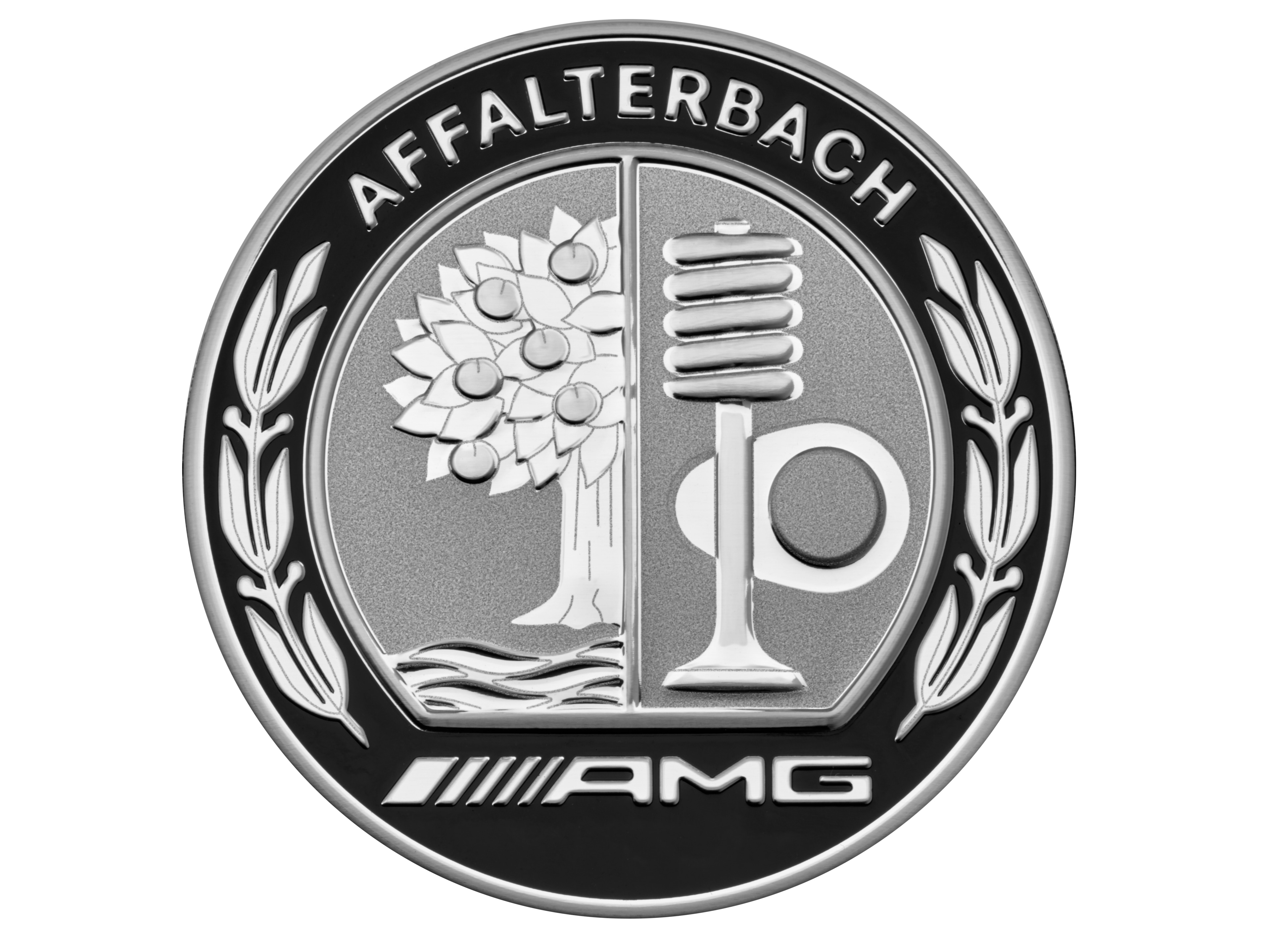 AMG Radnabenabdeckung, mit AMG Wappen - silberfarben / schwarz AMG Radnabenabdeckung, mit AMG Wappen - silberfarben / schwarz