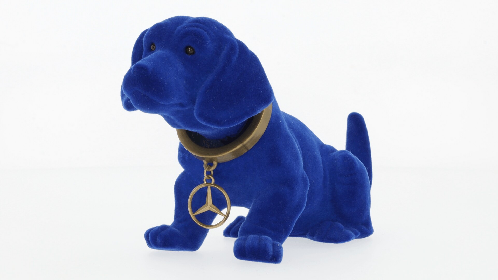 Wackeldackel, klein - blau, Kunststoff