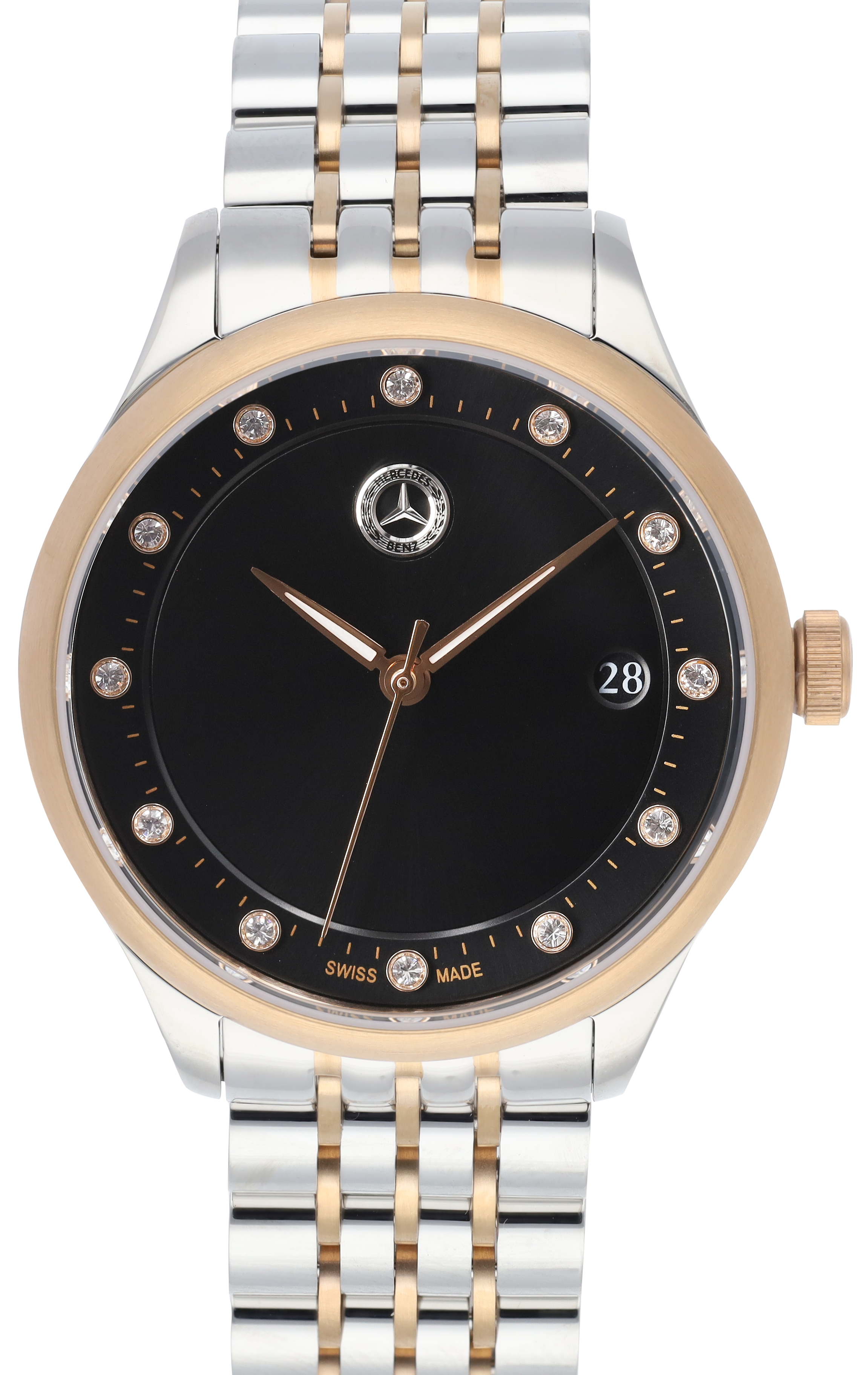 Armbanduhr Damen, Classic, Elegance - schwarz / silberfarben / roségoldfarben, Edelstahl Armbanduhr Damen, Classic, Elegance - schwarz / silberfarben / roségoldfarben, Edelstahl